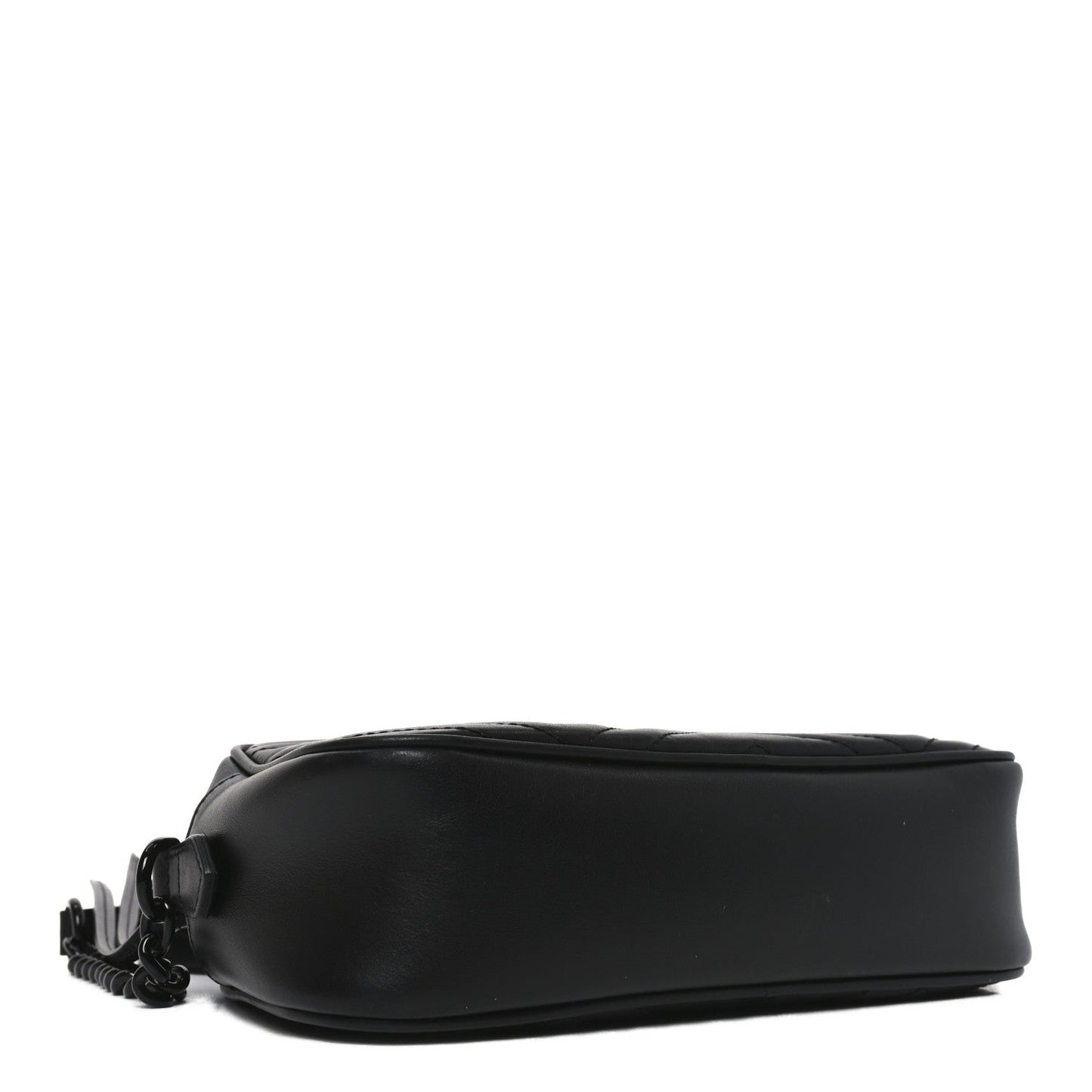 Calfskin Matelasse Monochrome Small GG Marmont Chain Shoulder Bag Black