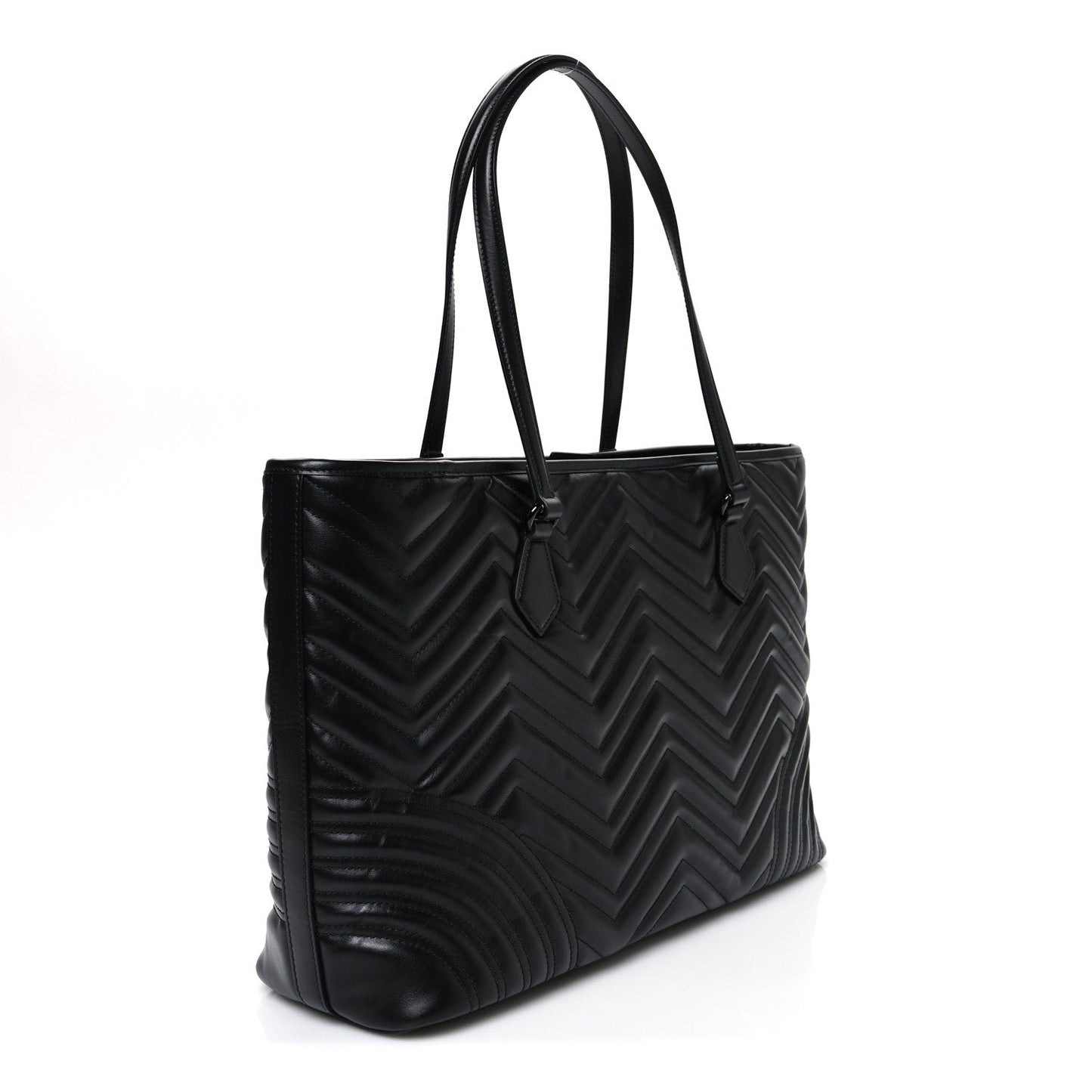 Calfskin Matelasse Monochrome Large GG Marmont Tote Bag Black