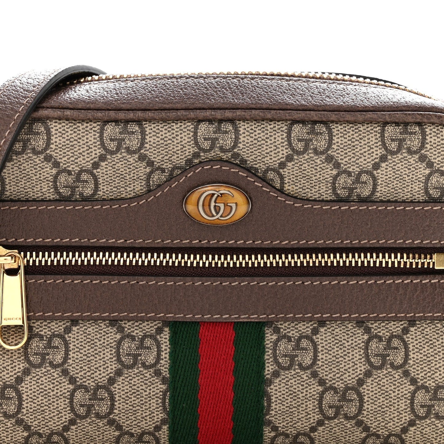 GG Supreme Monogram Web Mini Ophidia Shoulder Bag Brown
