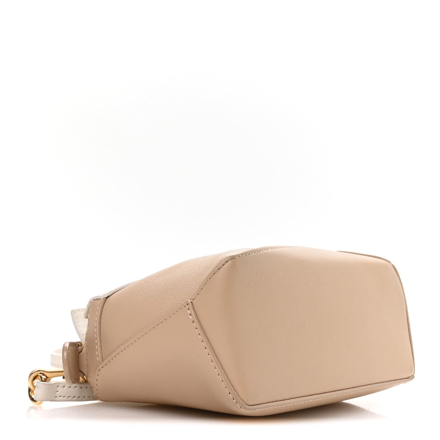 Calfskin Mini Puzzle Edge Bag Soft White Paper Craft