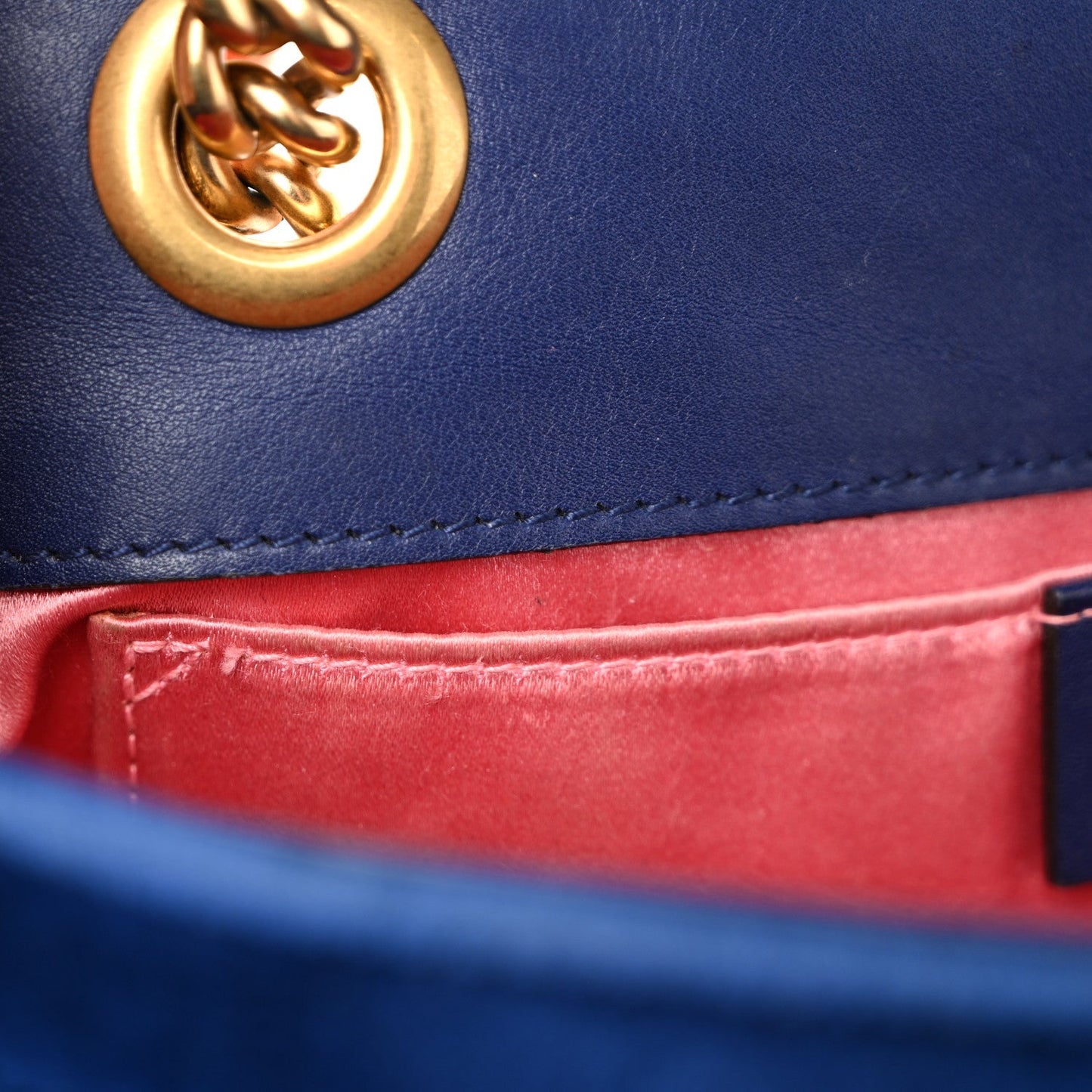 Velvet Matelasse Mini GG Marmont Shoulder Bag Cobalt Blue