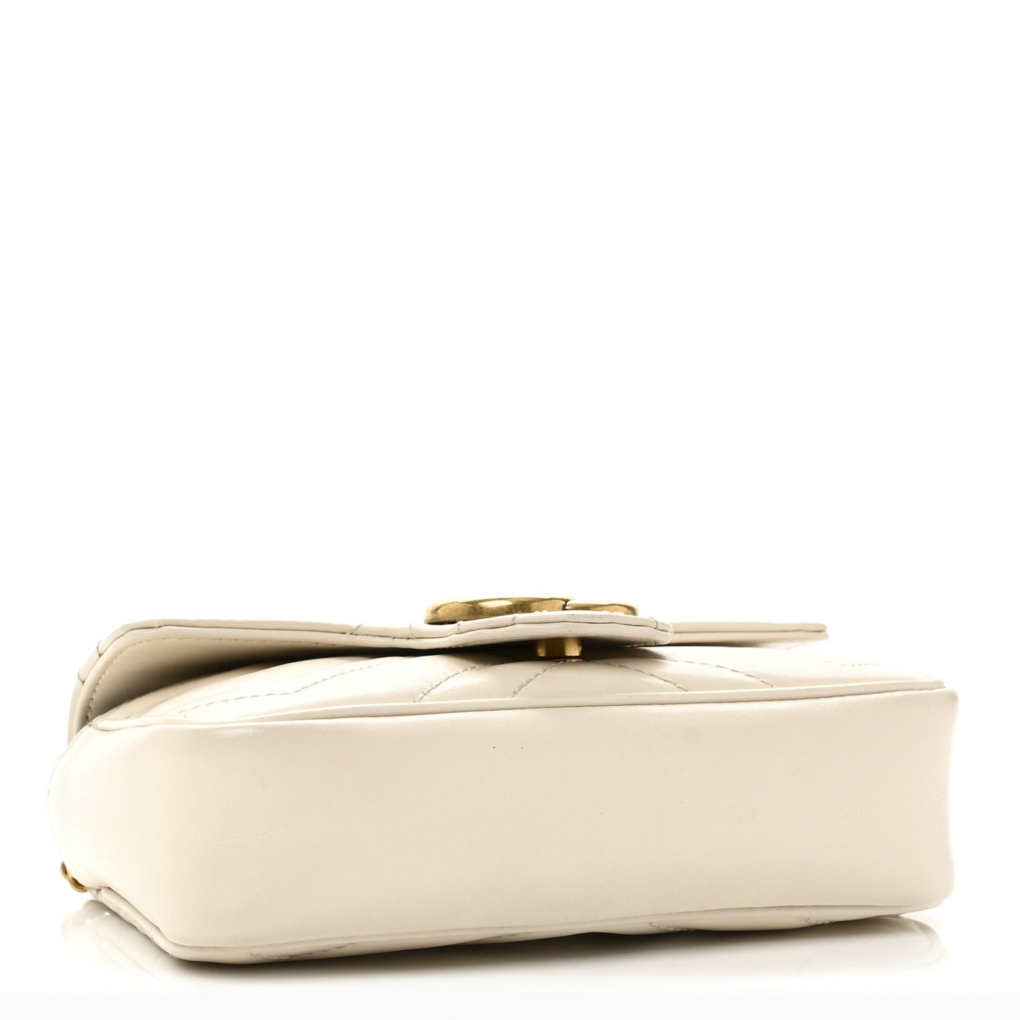 Calfskin Matelasse Super Mini GG Marmont Shoulder Bag White