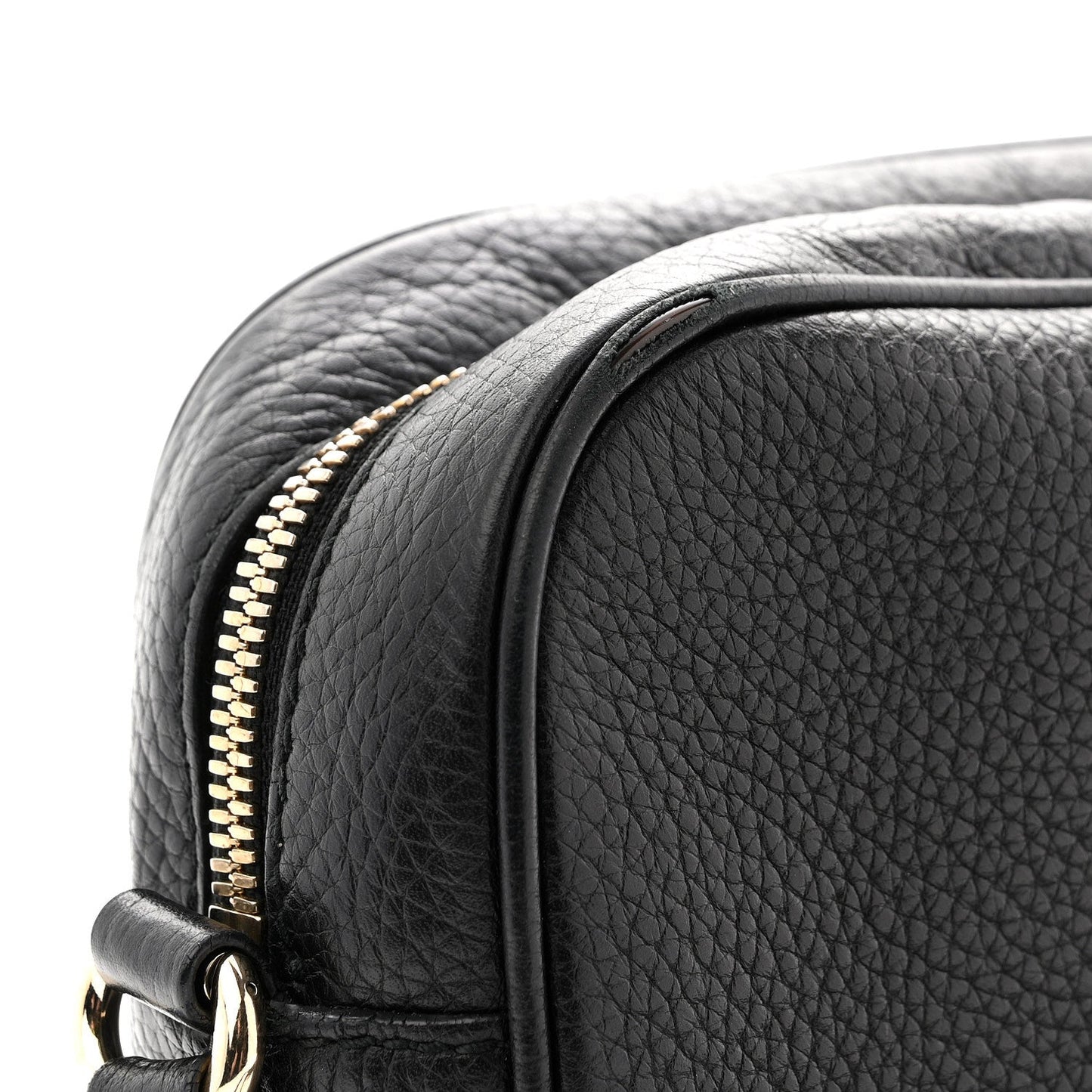 Pebbled Calfskin Small Soho Disco Bag Black