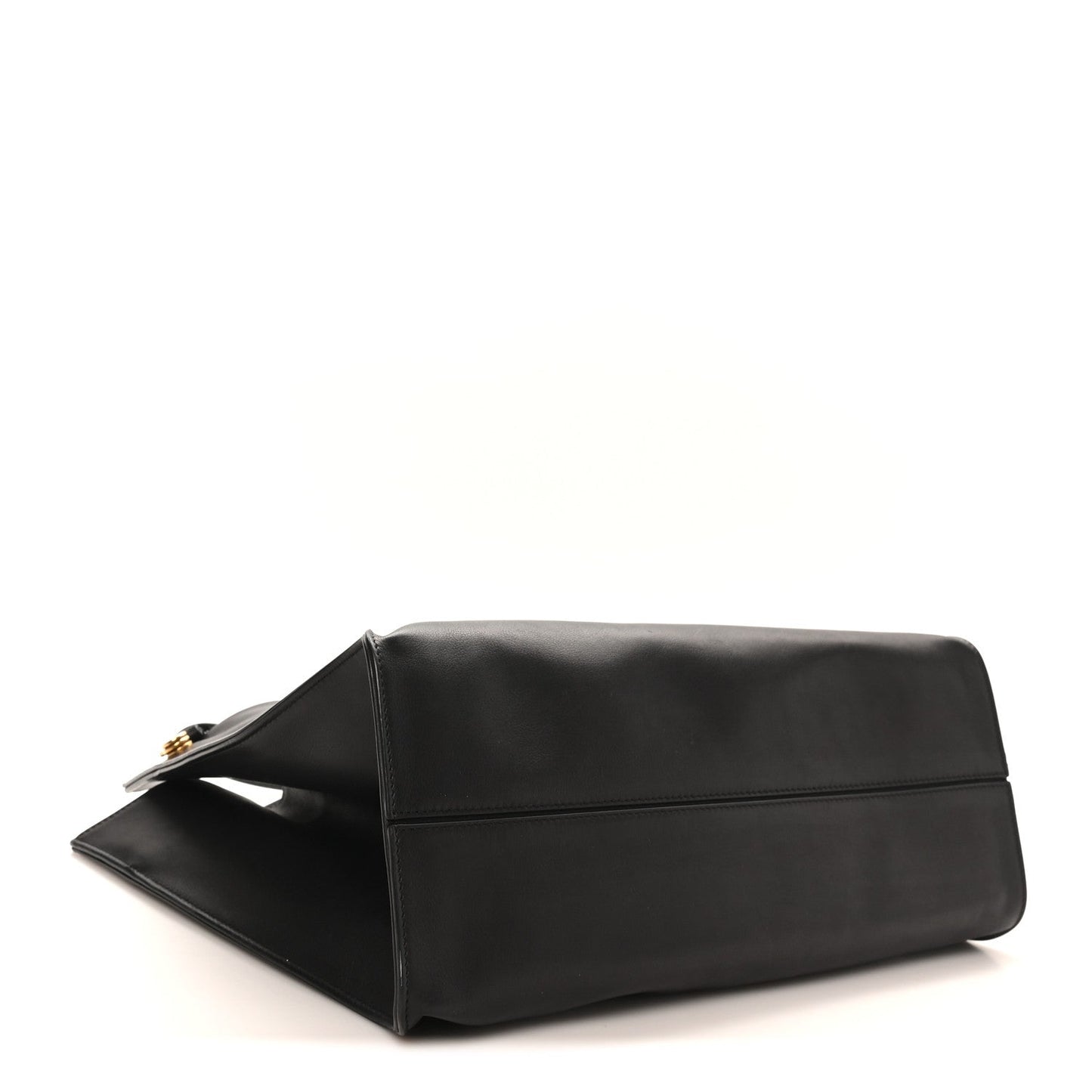 Polished Saddle Calfskin Alexia Bag Black