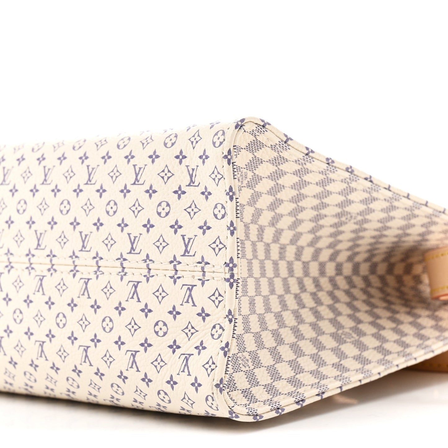 Monogram Damier Calfskin Romance Onthego PM Azure Blue Sand