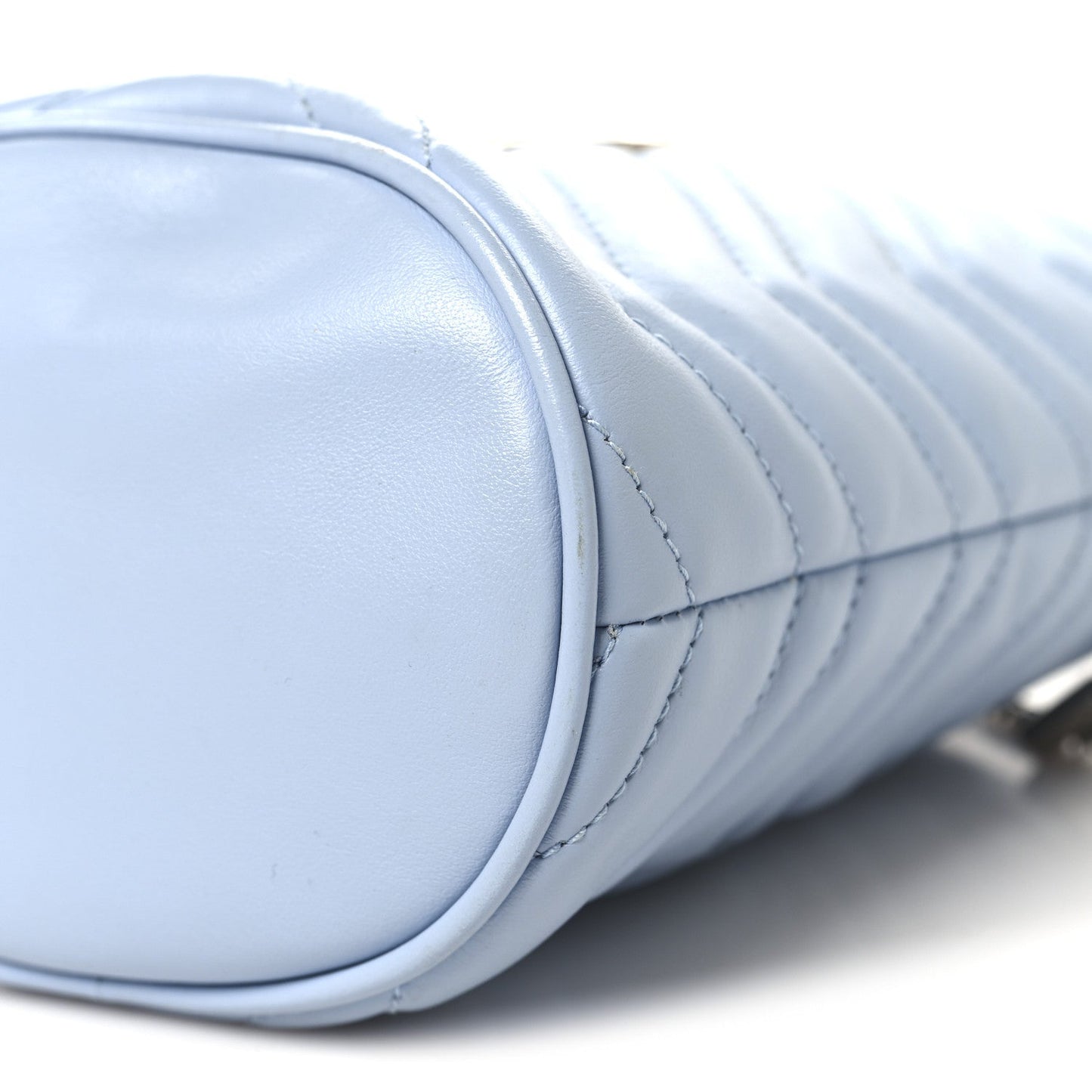 Calfskin Matelasse Mini GG Marmont 2.0 Bucket Bag Porcelain Light Blue