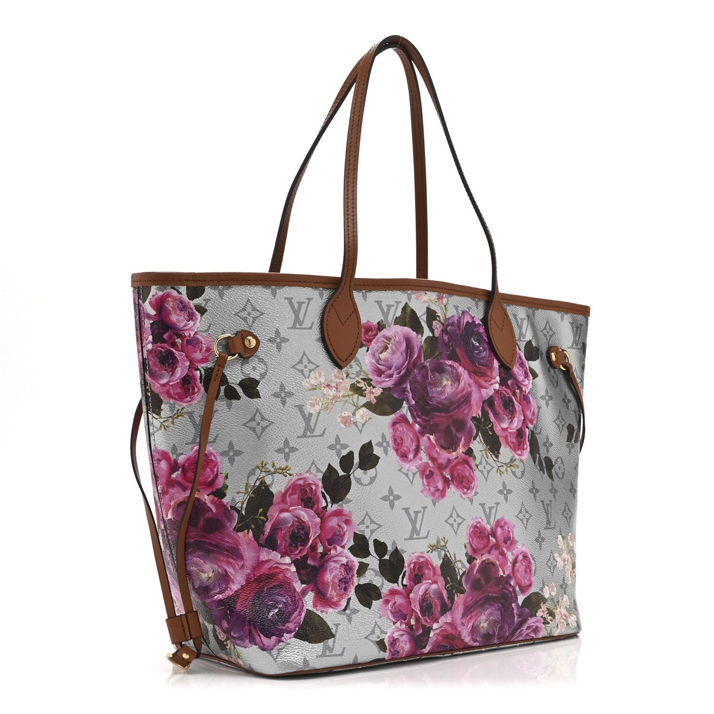 Metallic Monogram LV Garden Neverfull MM  Silver