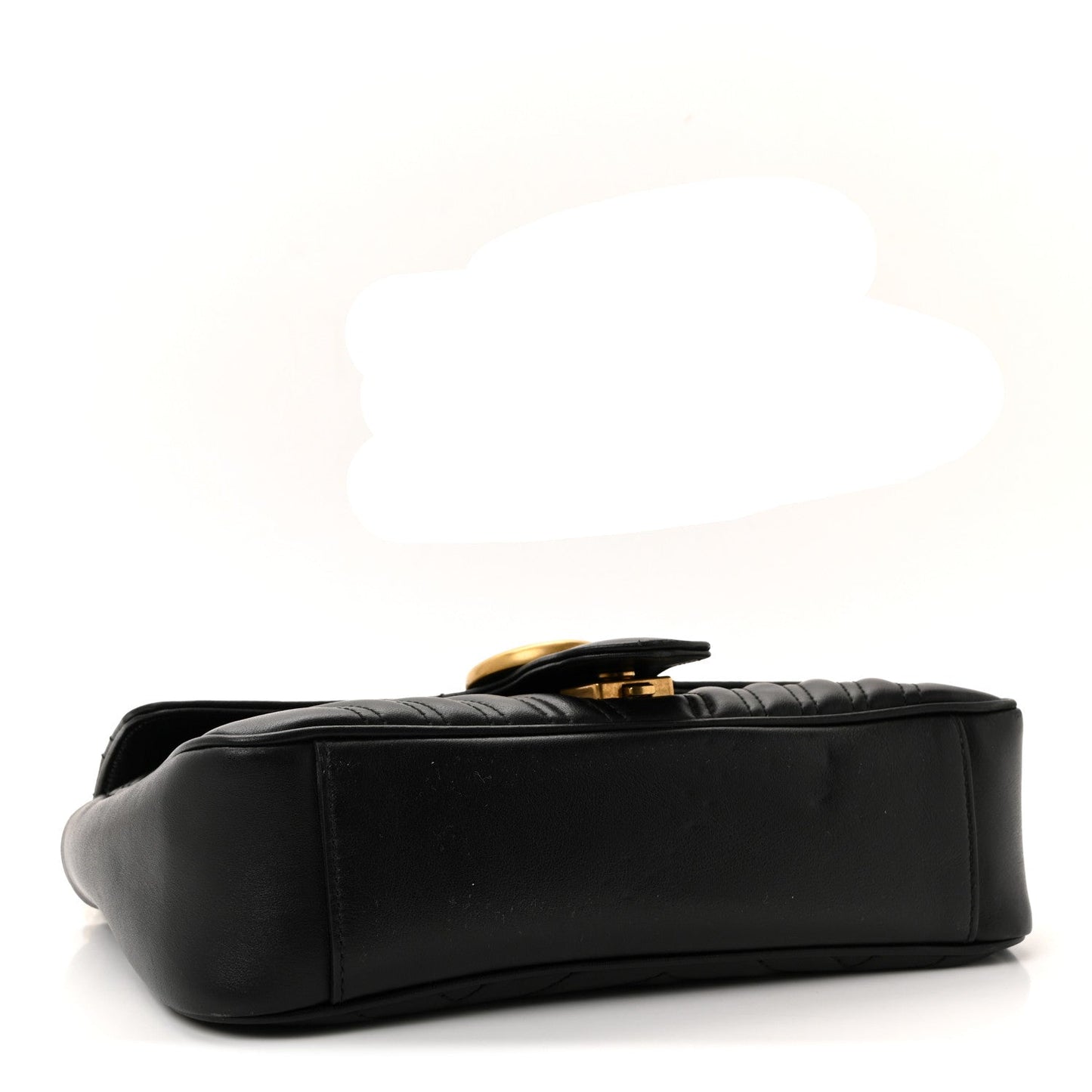 Calfskin Matelasse Small GG Marmont Shoulder Bag Black