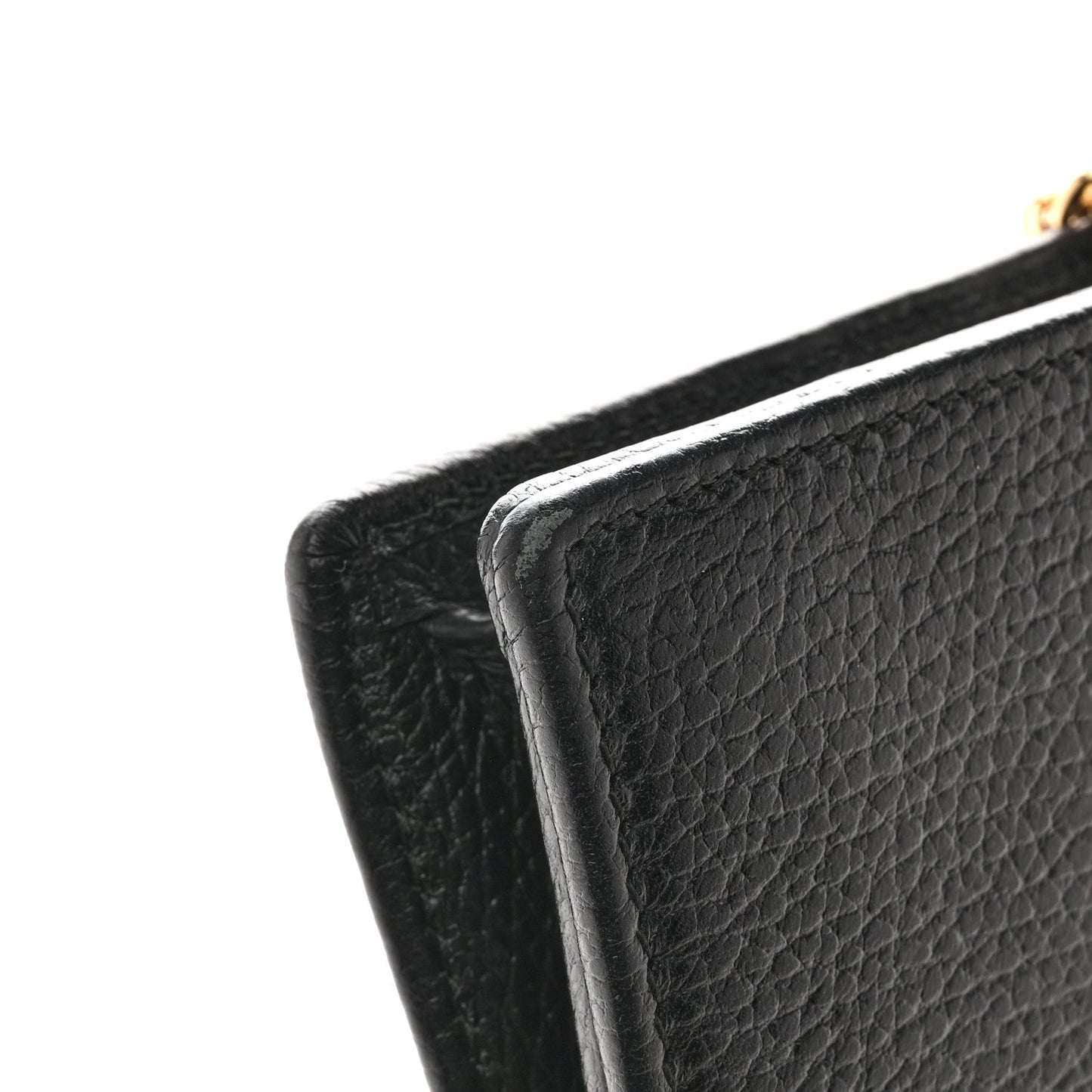 Dollar Calfskin Mini GG Marmont Chain Wallet Black