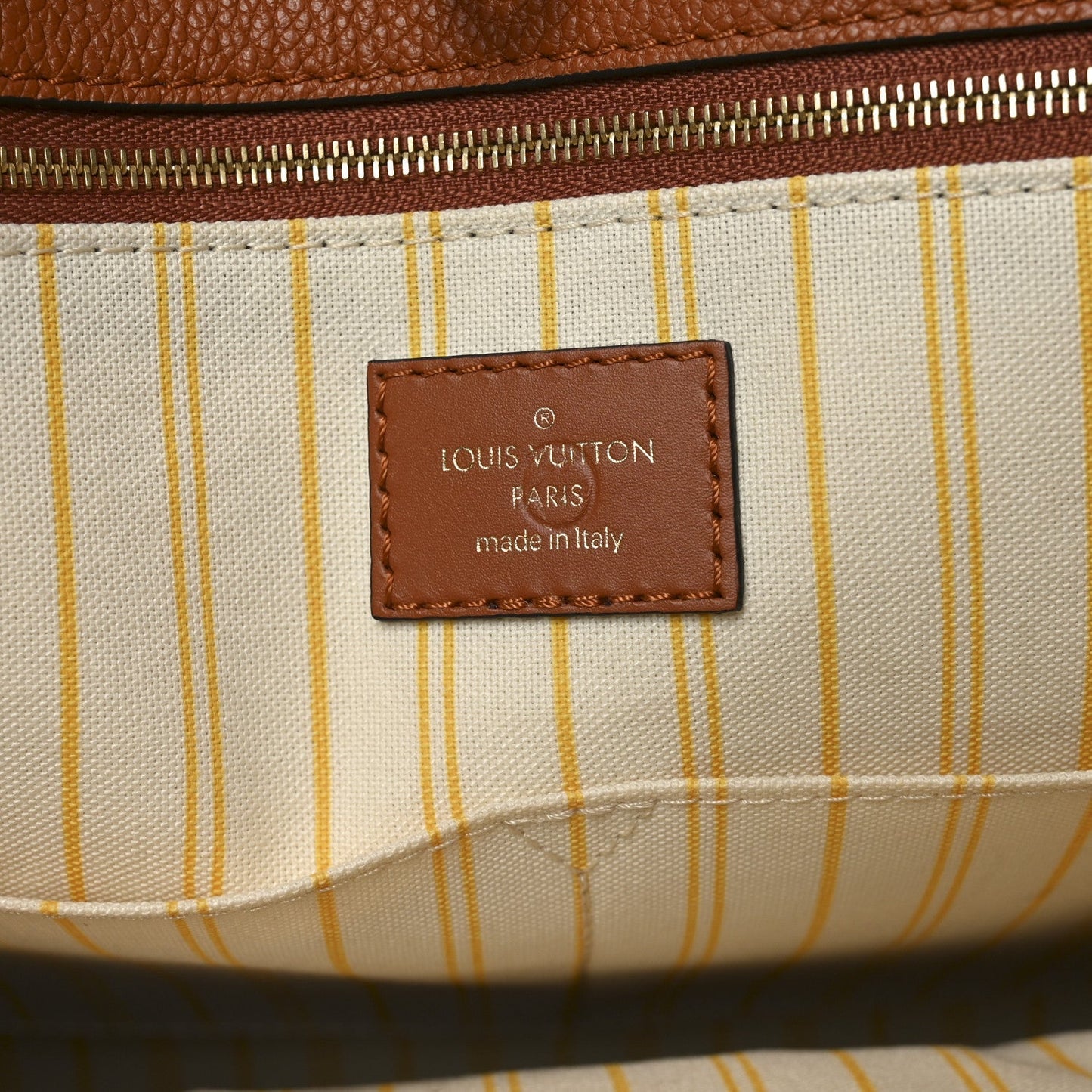 Raffia Calfskin Monogram Giant Onthego GM Tan