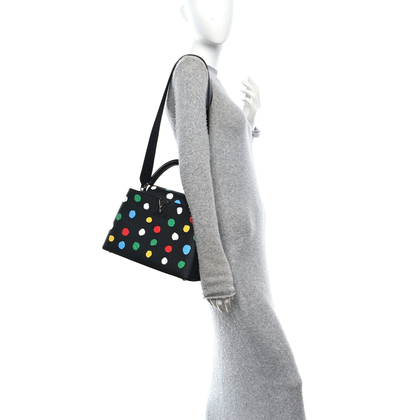 LV X YK Taurillon Capucines MM Black