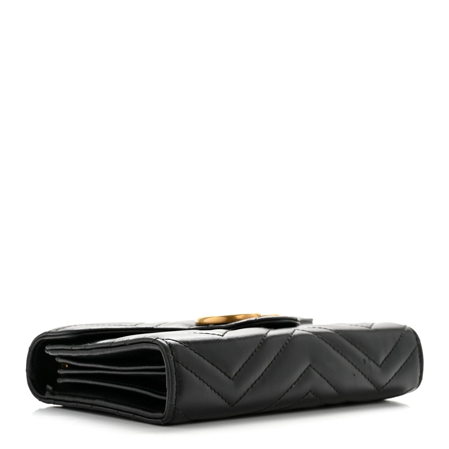 Calfskin Matelasse GG Marmont Chain Wallet Black