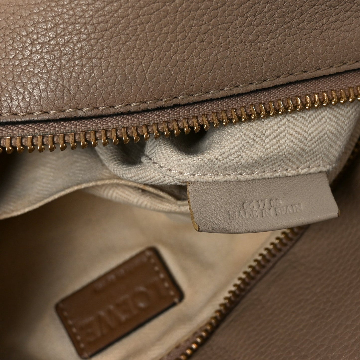 Grained Calfskin Medium Puzzle Bag Sand Mink