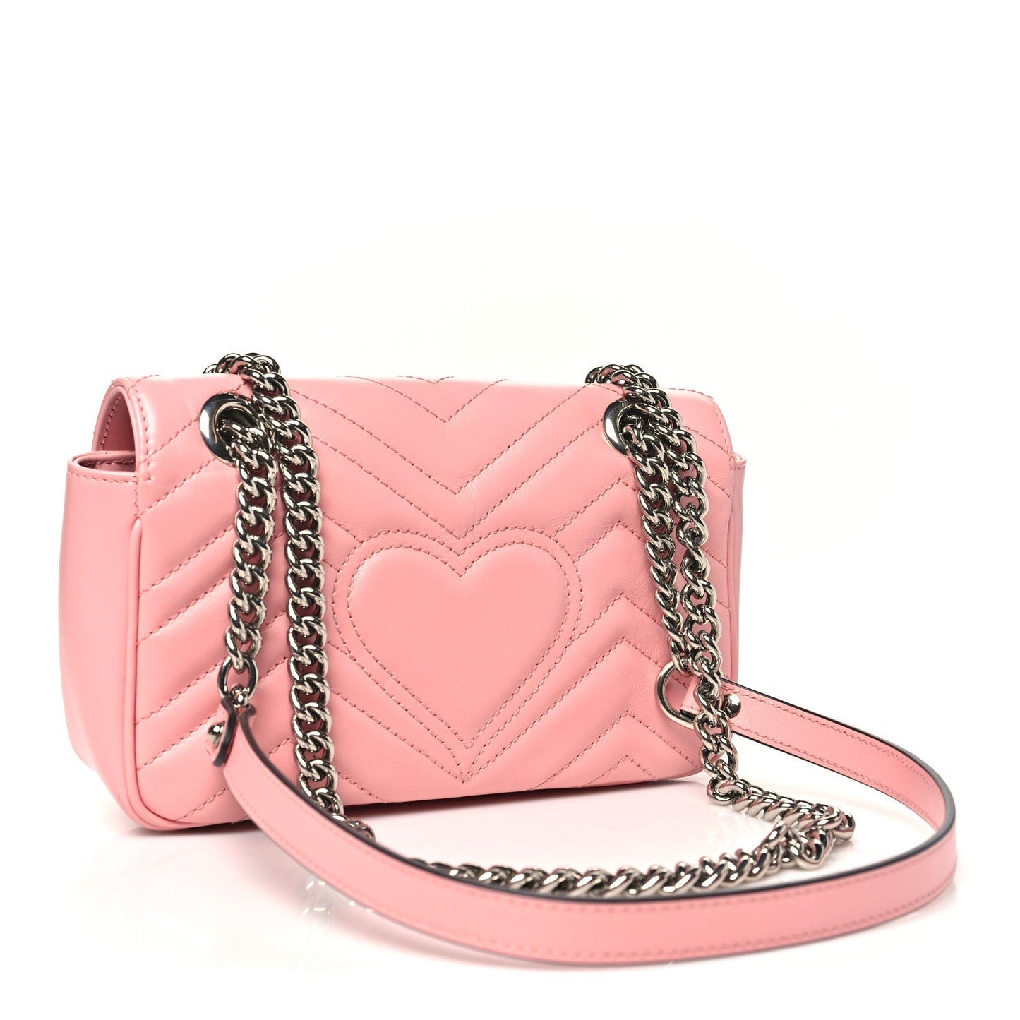 Calfskin Matelasse Mini GG Marmont Shoulder Bag  Wild Rose