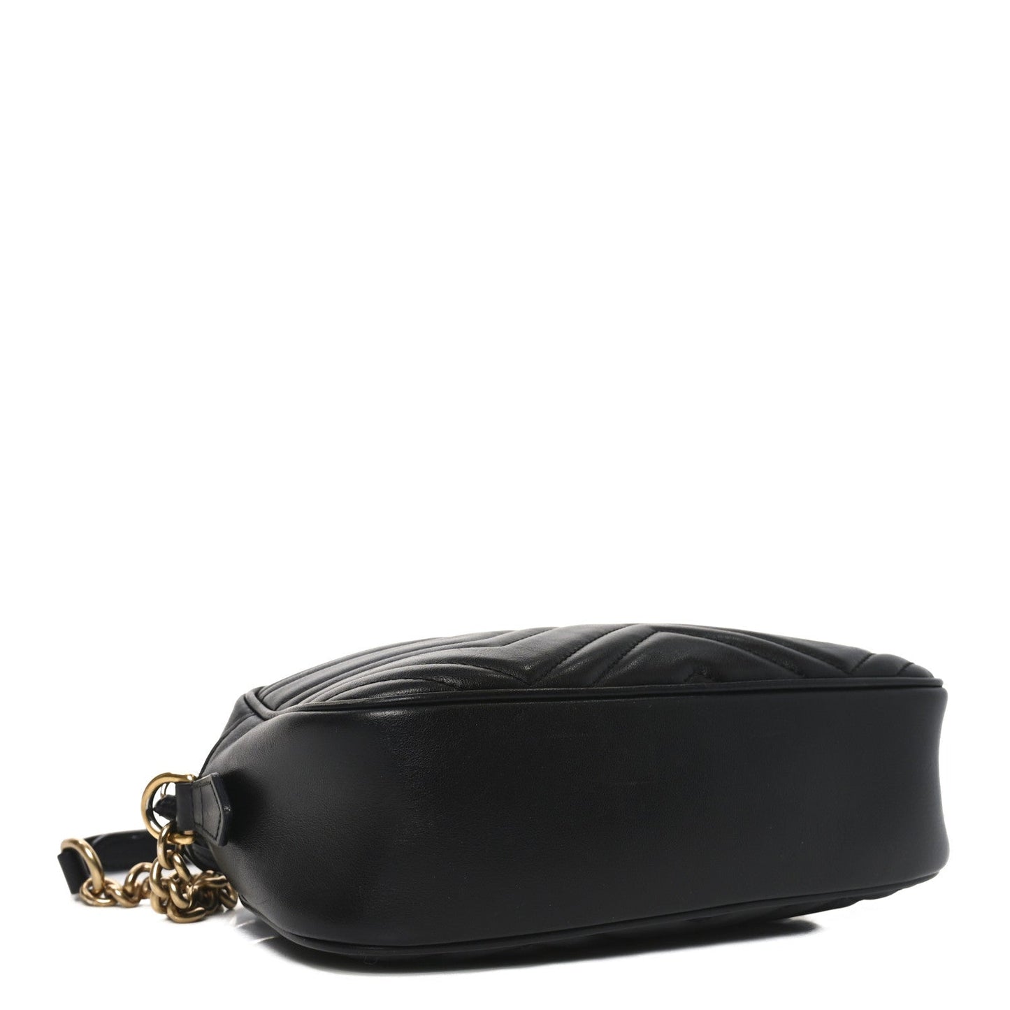 Calfskin Matelasse Small GG Marmont Chain Shoulder Bag Black