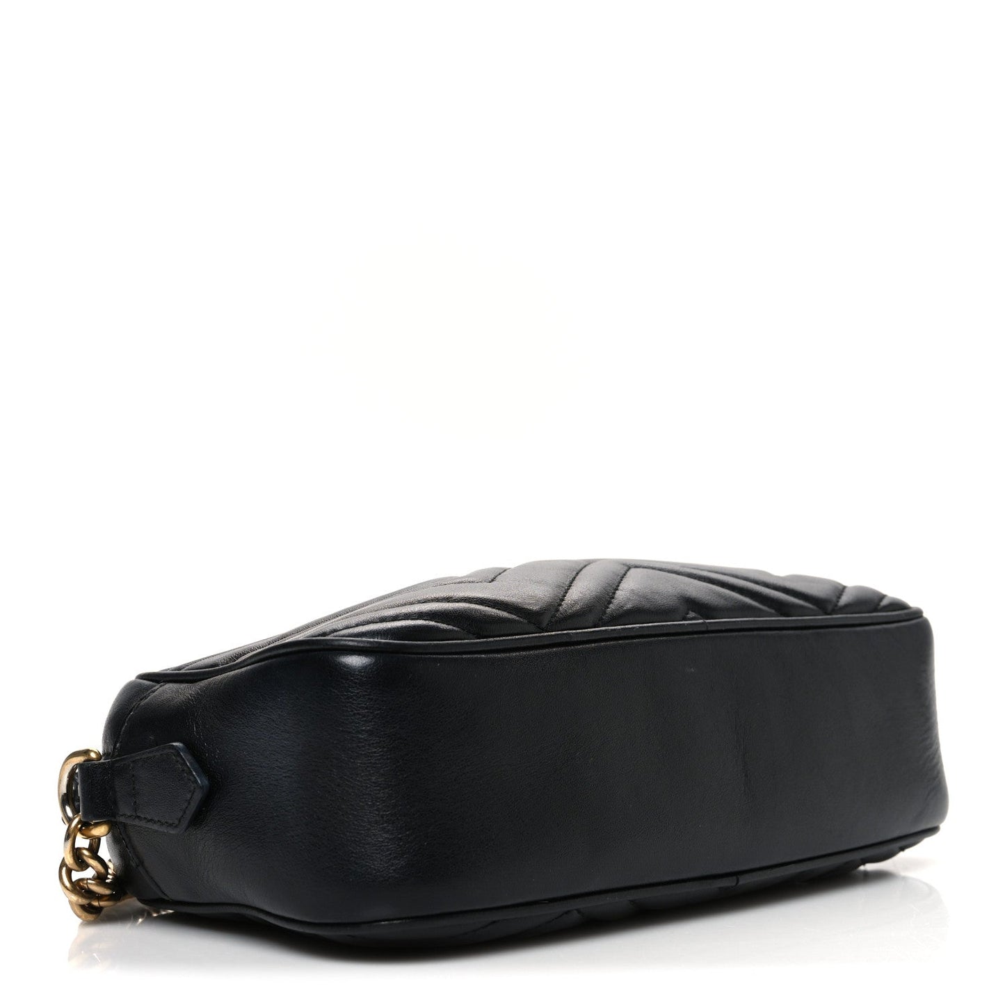 Calfskin Matelasse Small GG Marmont Chain Shoulder Bag Black