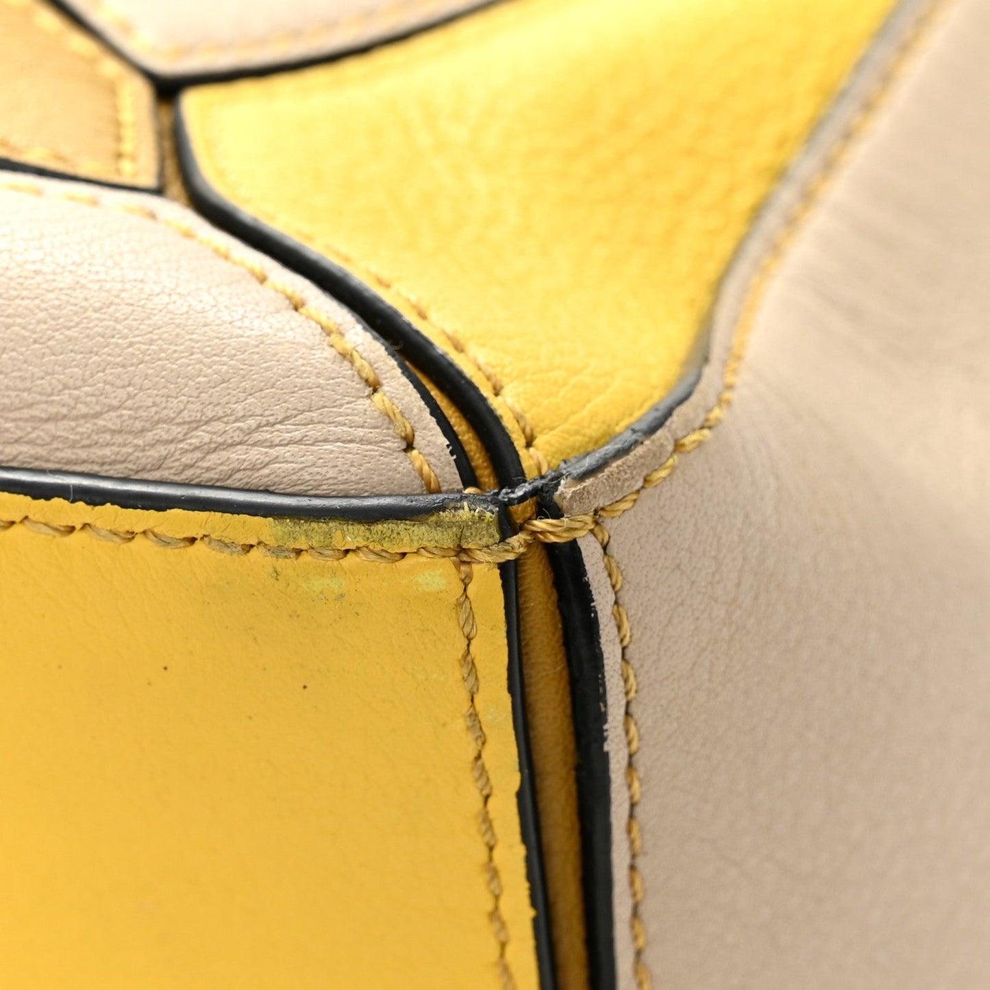 Grained Calfskin Small Puzzle Bag Ocre Yellow