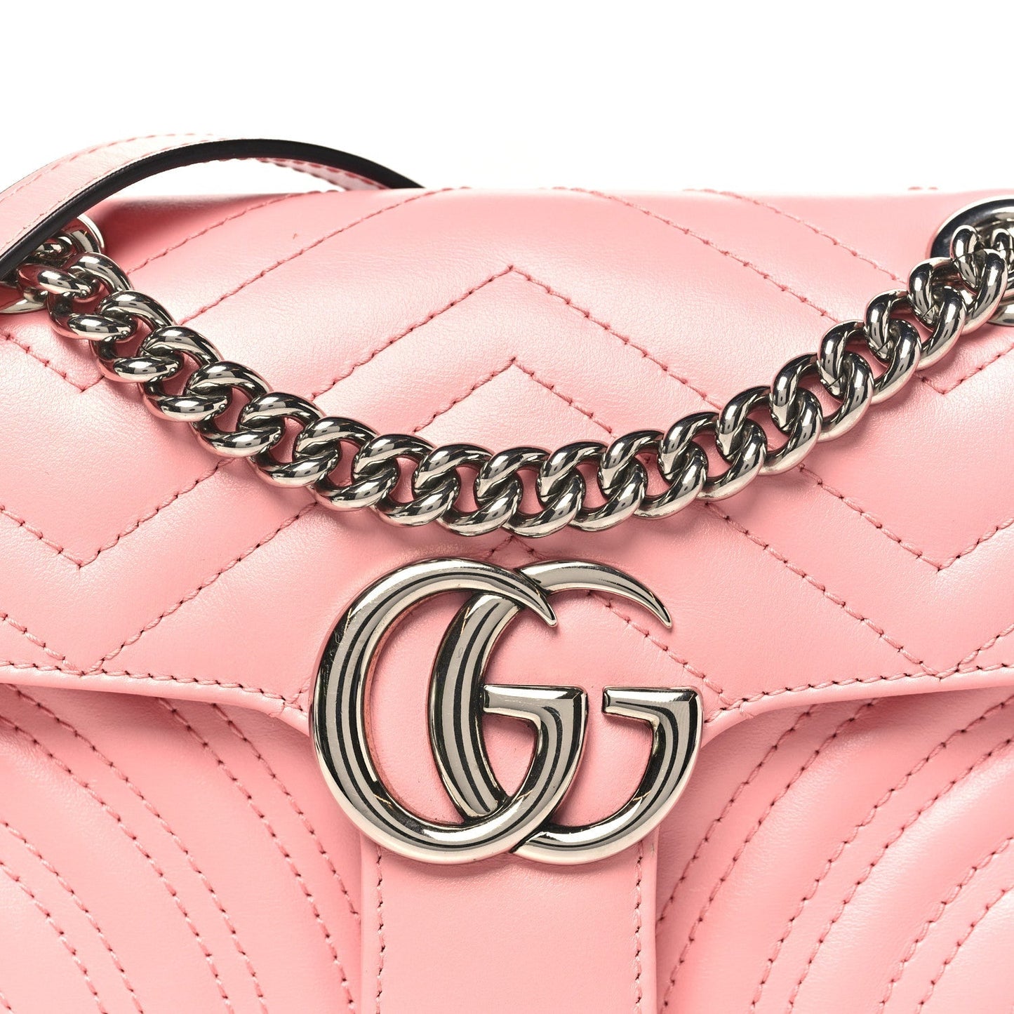 Calfskin Matelasse Mini GG Marmont Shoulder Bag  Wild Rose