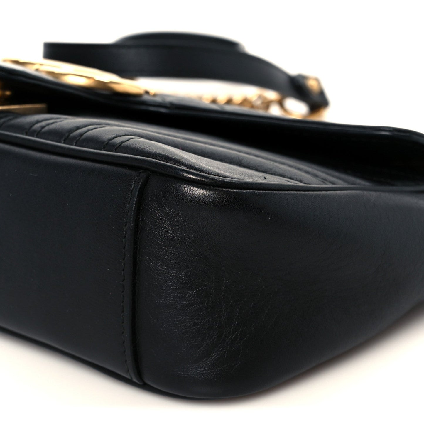 Calfskin Matelasse Small GG Marmont Shoulder Bag Black