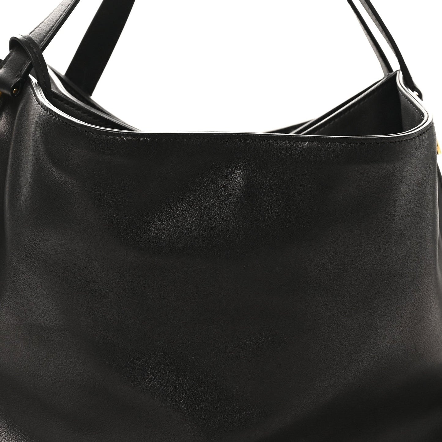 Polished Saddle Calfskin Alexia Bag Black