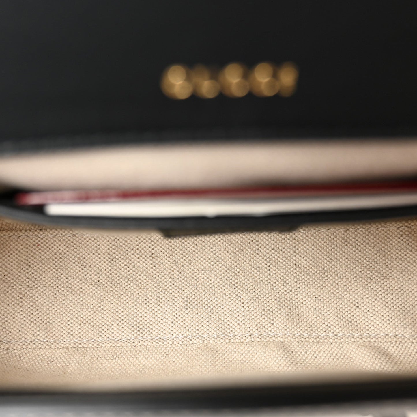 GG Supreme Monogram Horsebit 1955 Soft Small Shoulder Bag Beige Black