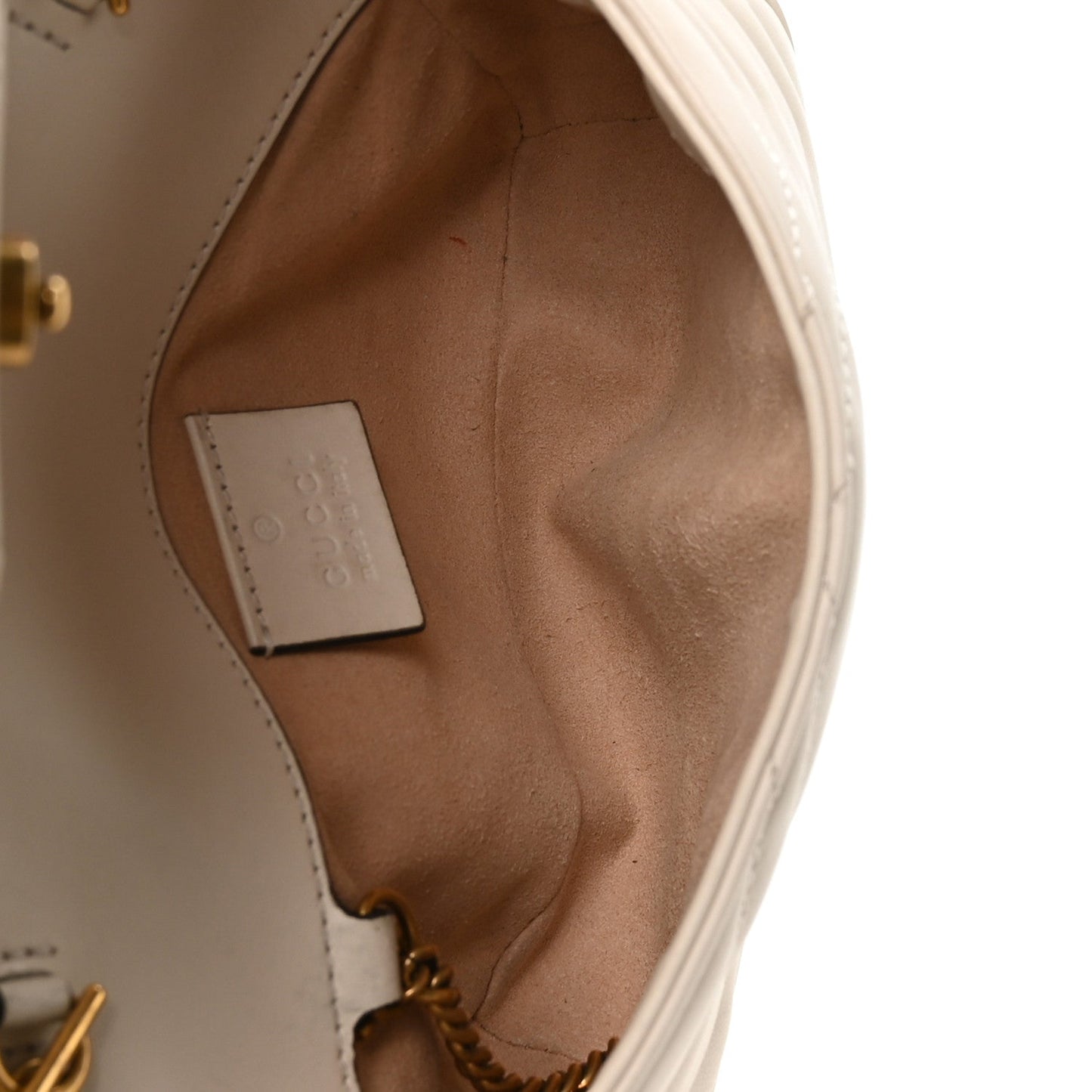 Calfskin Matelasse Super Mini GG Marmont Shoulder Bag White