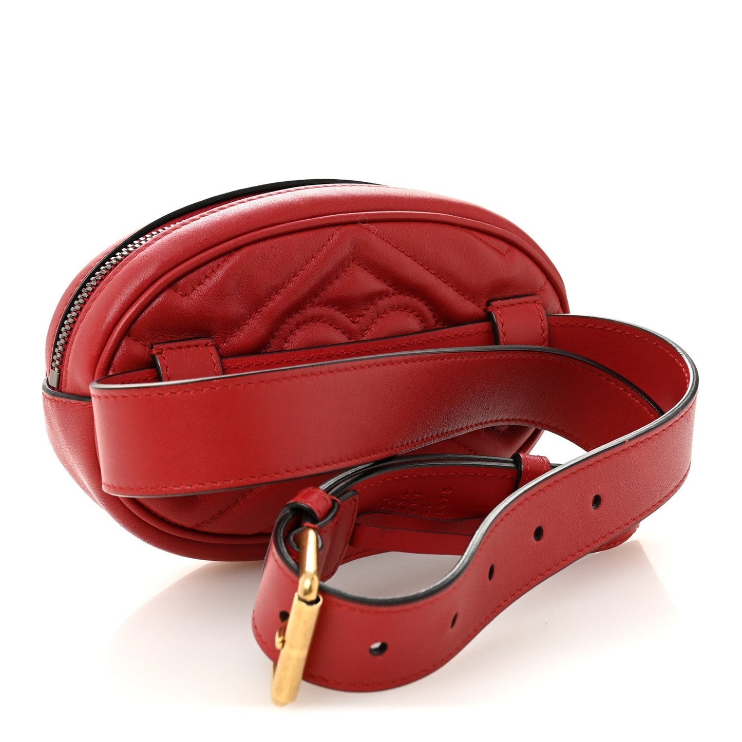 Calfskin Matelasse GG Marmont Belt Bag 85 34 Hibiscus Red