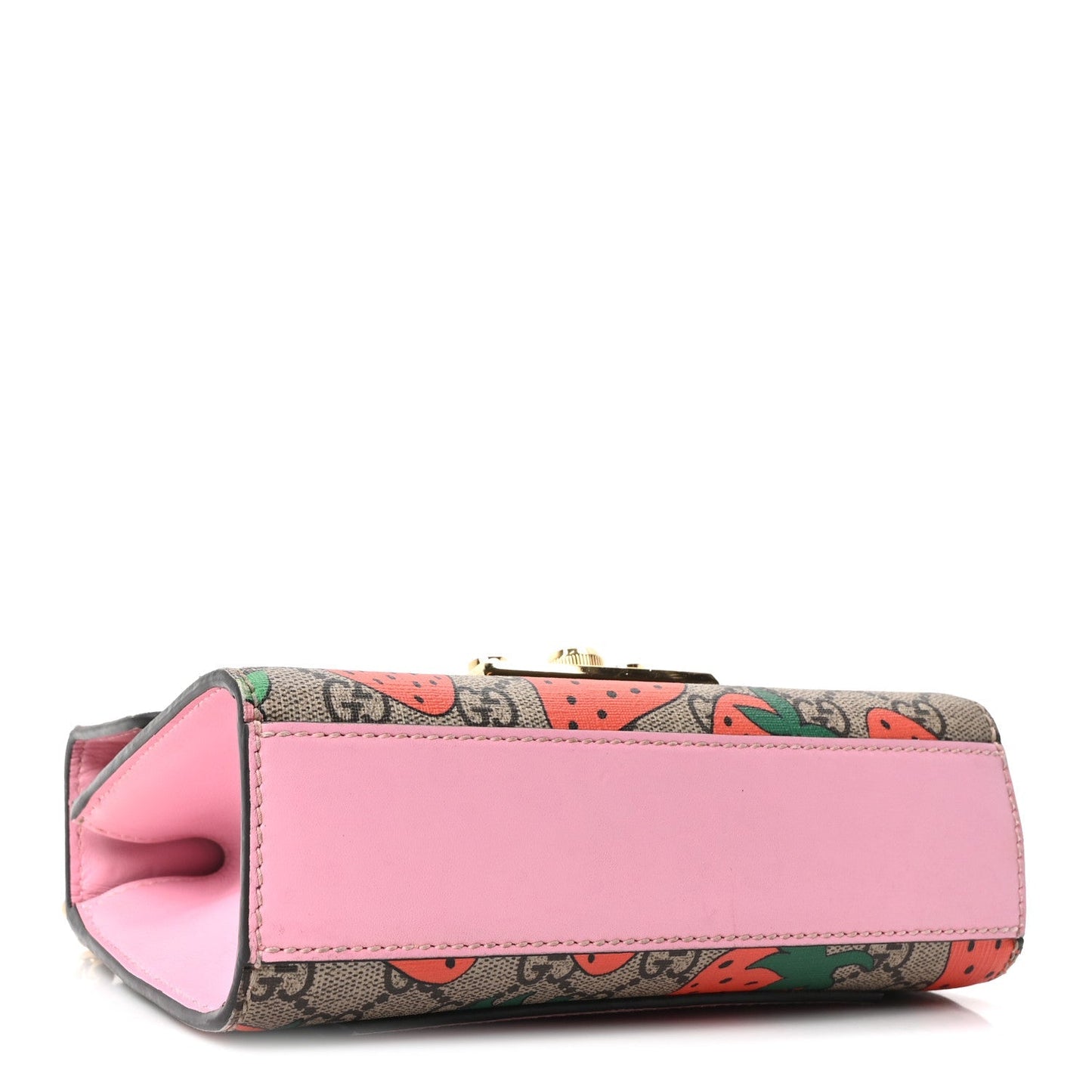GG Supreme Monogram Strawberry Small Padlock Shoulder Bag