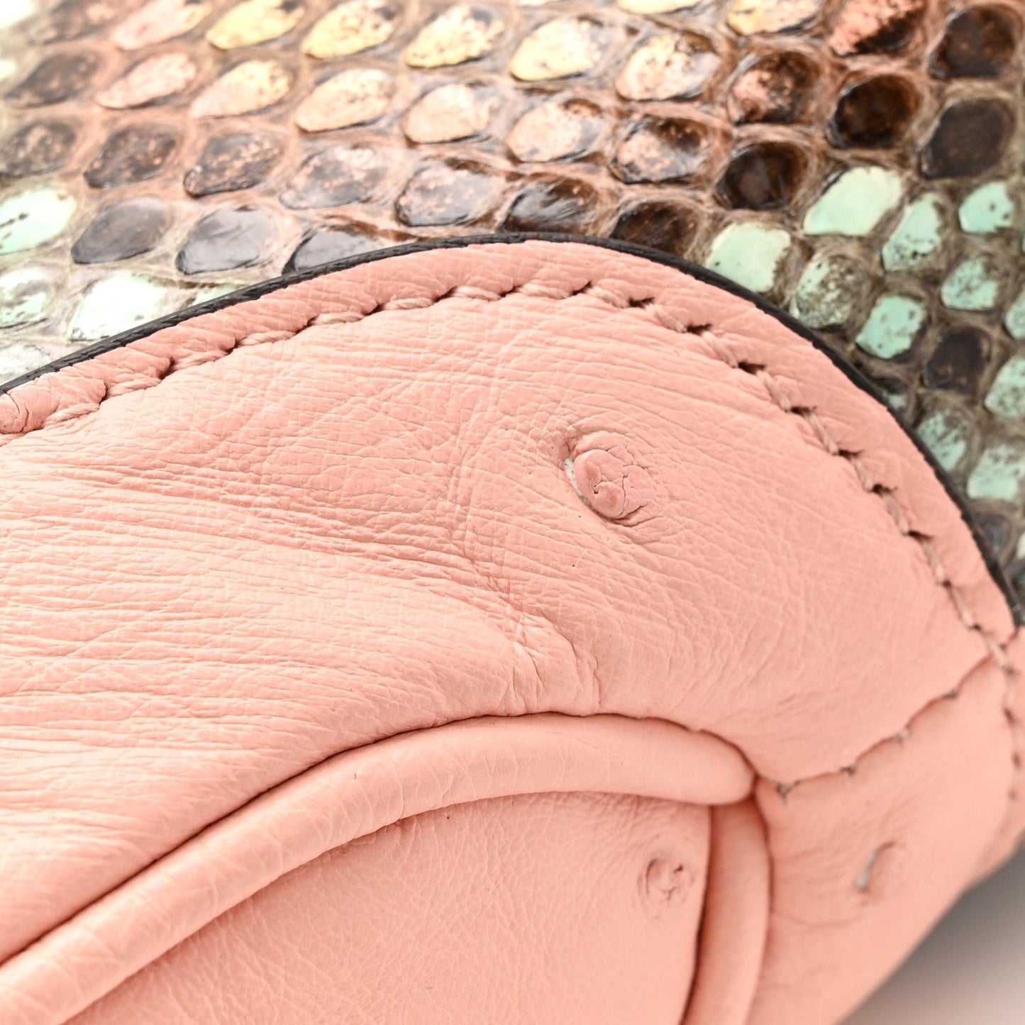 Snakeskin Ostrich Calfskin Small Jackie 1961 Hobo Pink Multicolor