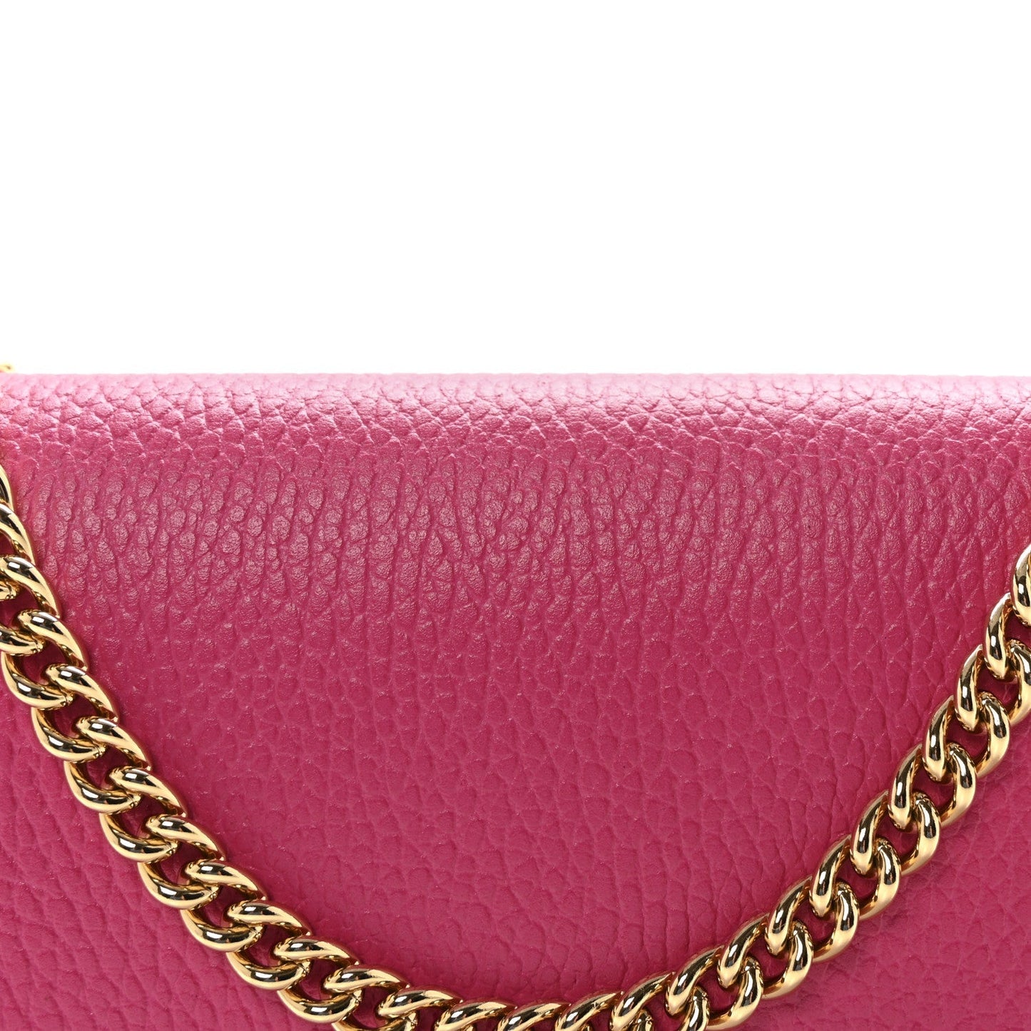 Dollar Calfskin Mini GG Marmont Chain Wallet Box Pink