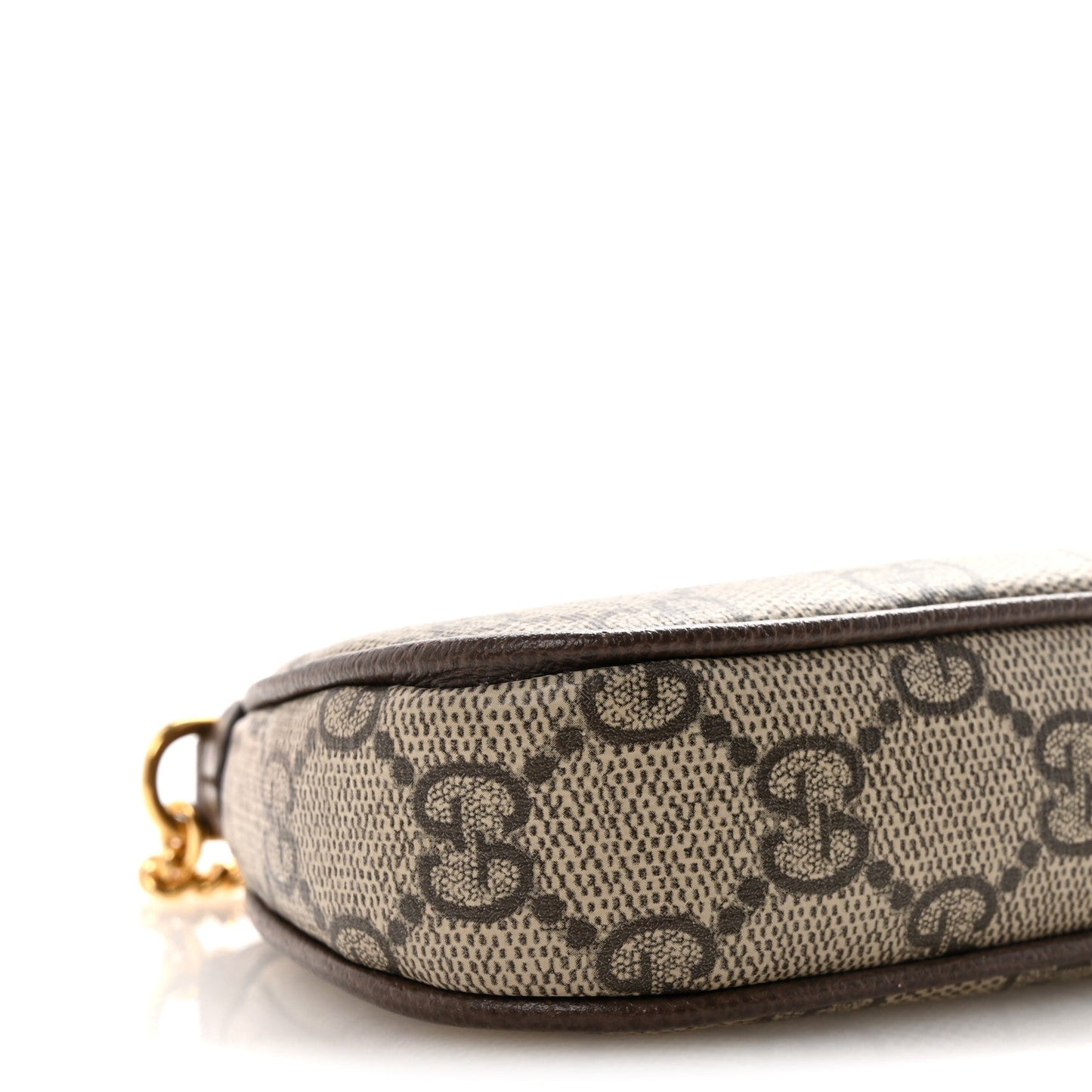 GG Supreme Monogram Textured Dollar Calfskin Mini Ophidia Chain Bag Beige Ebony