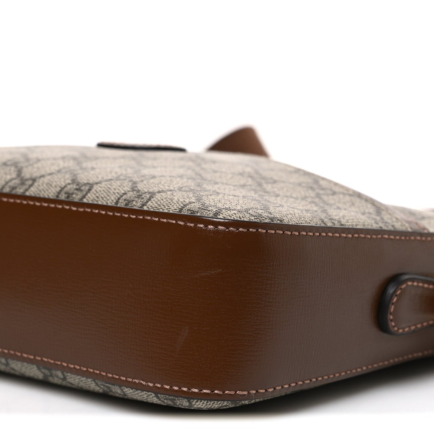 GG Supreme Monogram Azalea Calfskin Retro Interlocking G Messenger Shoulder Bag Beige Ebony Brown Sugar