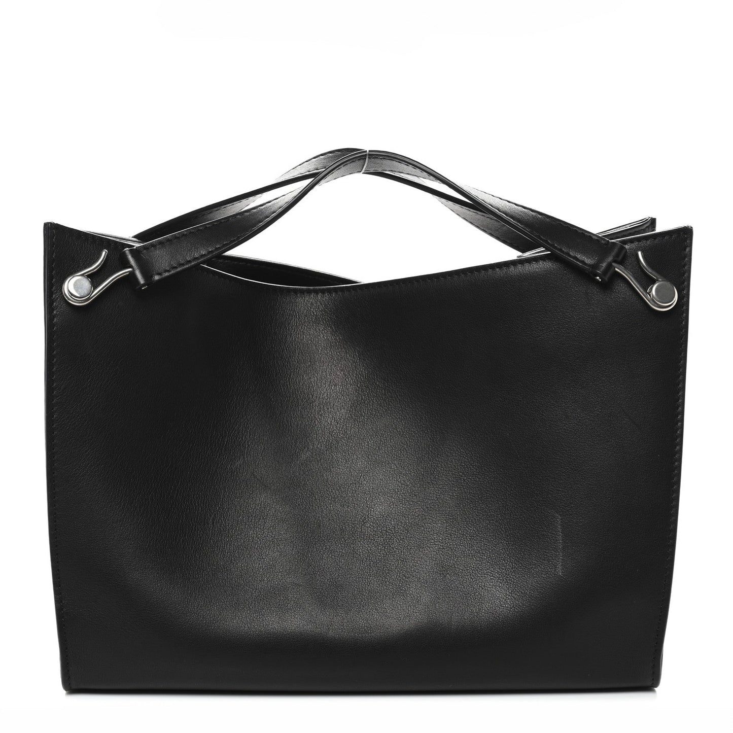 Polished Saddle Calfskin Small Alexia Bag Black