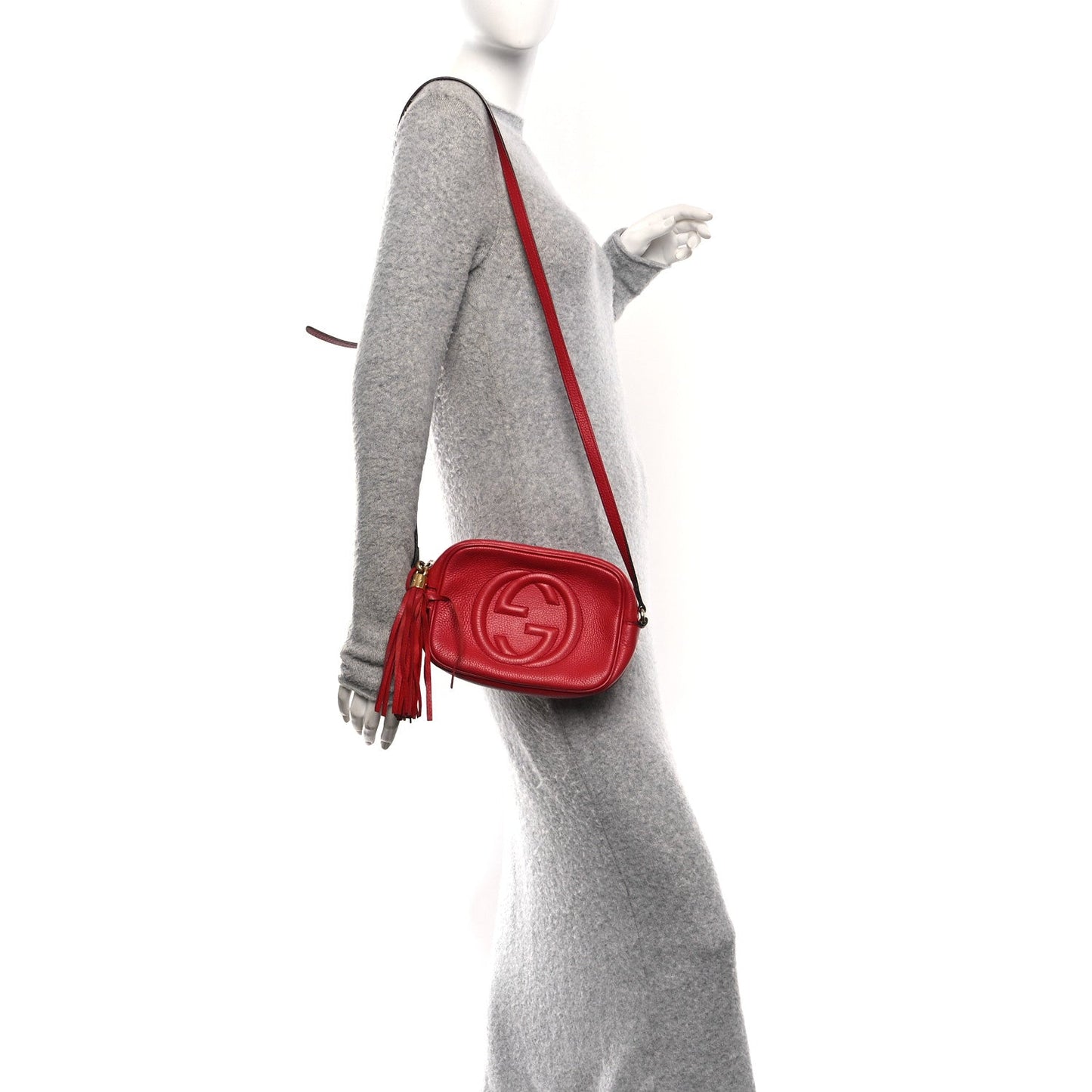 Pebbled Calfskin Small Soho Disco Bag Tabasco Red