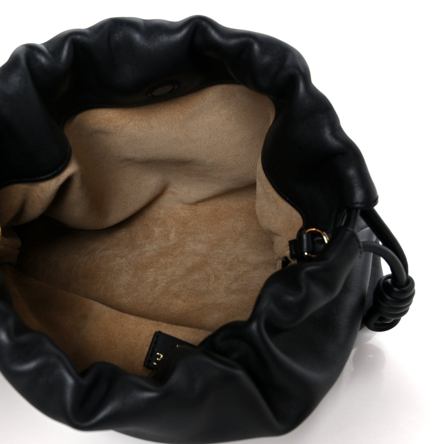 Mellow Nappa Medium Donut Chain Flamenco Knot Clutch Black