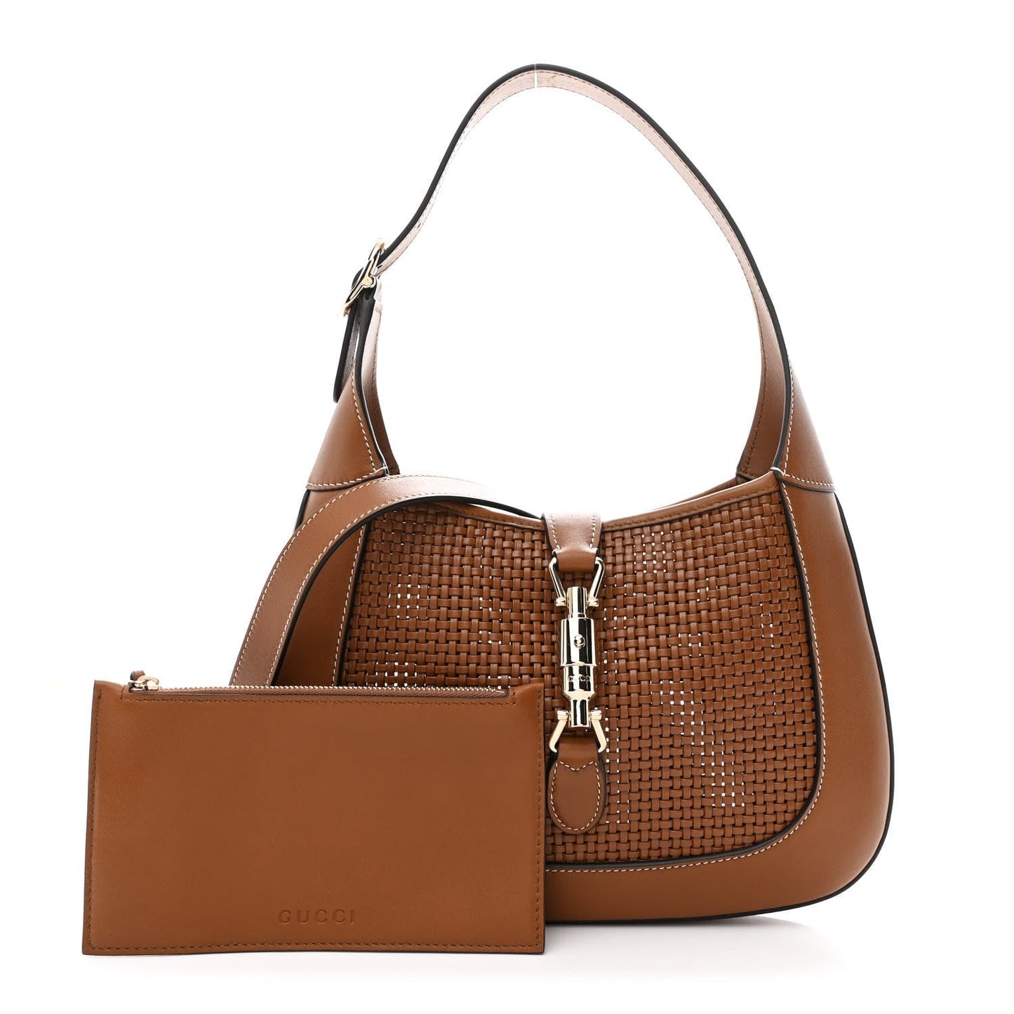 Woven Calfskin Medium Jackie 1961 Hobo Brown