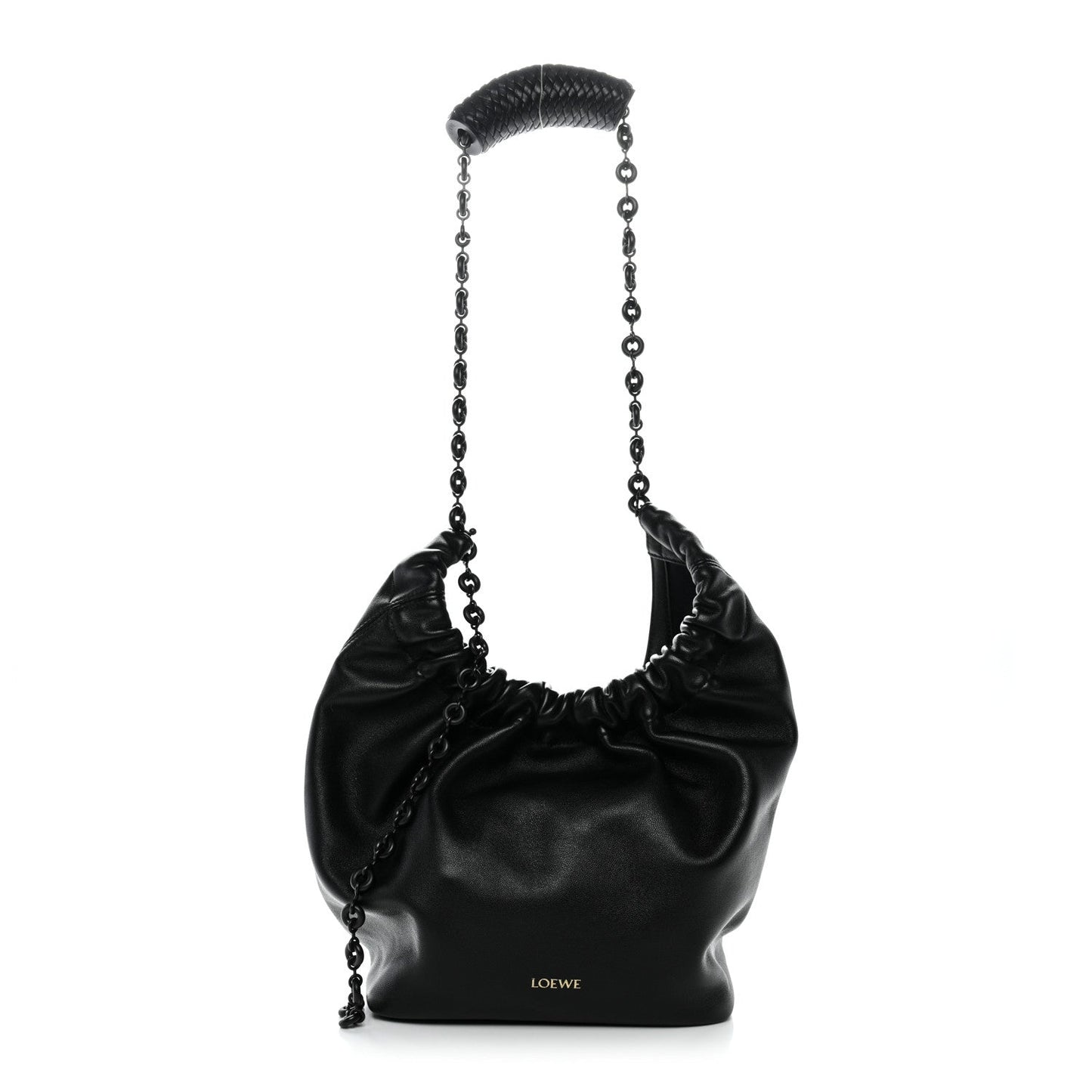 Mellow Nappa Small Monochrome Squeeze Bag Black