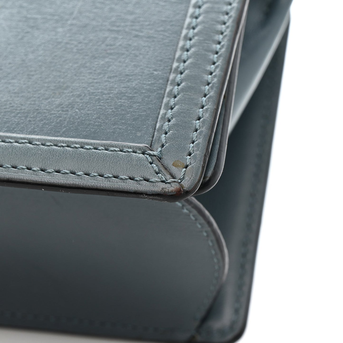 Calfskin Mini Barcelona Shoulder Bag Stone Blue