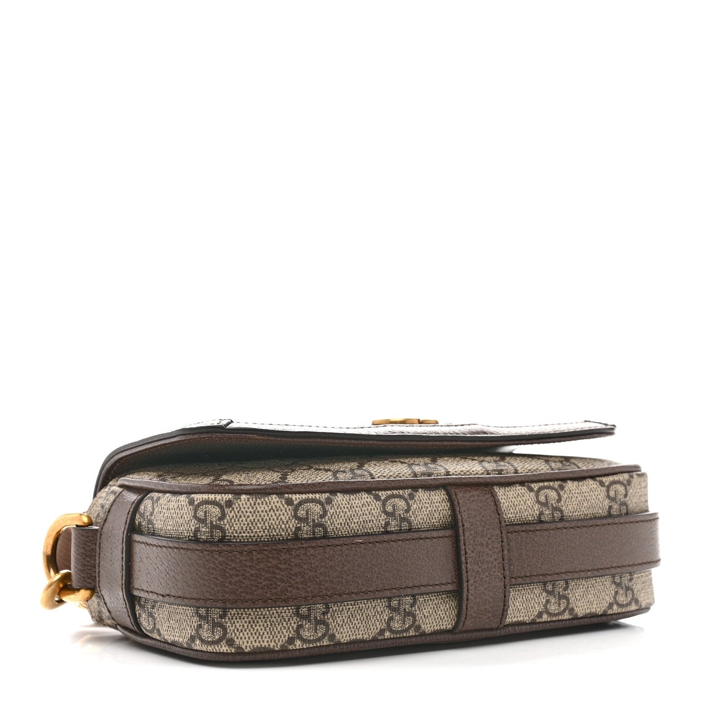 GG Supreme Monogram Web Mini Ophidia Flap Shoulder Bag Brown
