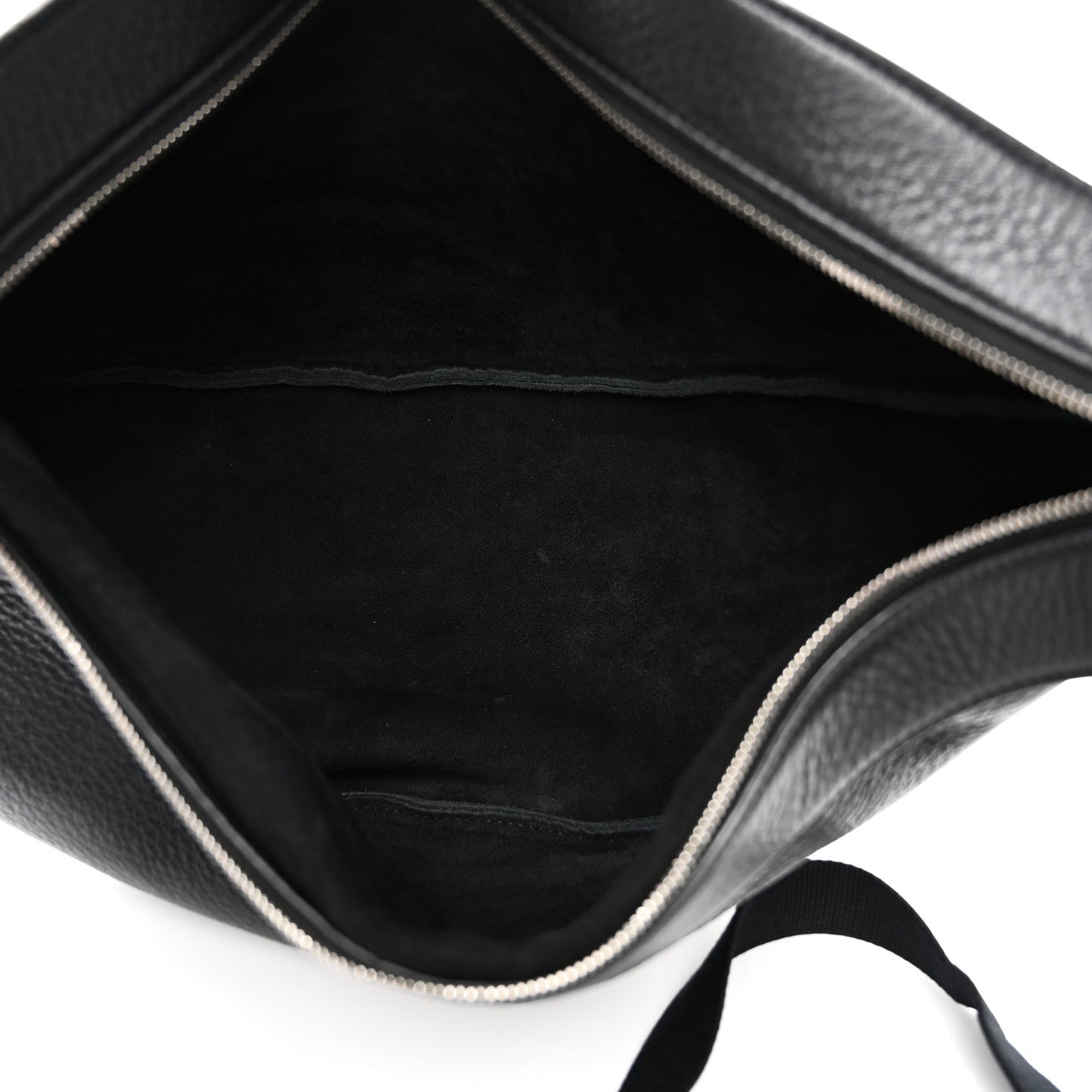 Grained Calfskin Large Slouchy Banana Bag Black