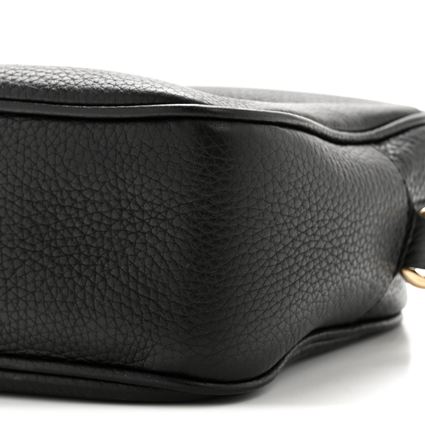Pebbled Calfskin Small Soho Disco Bag Black