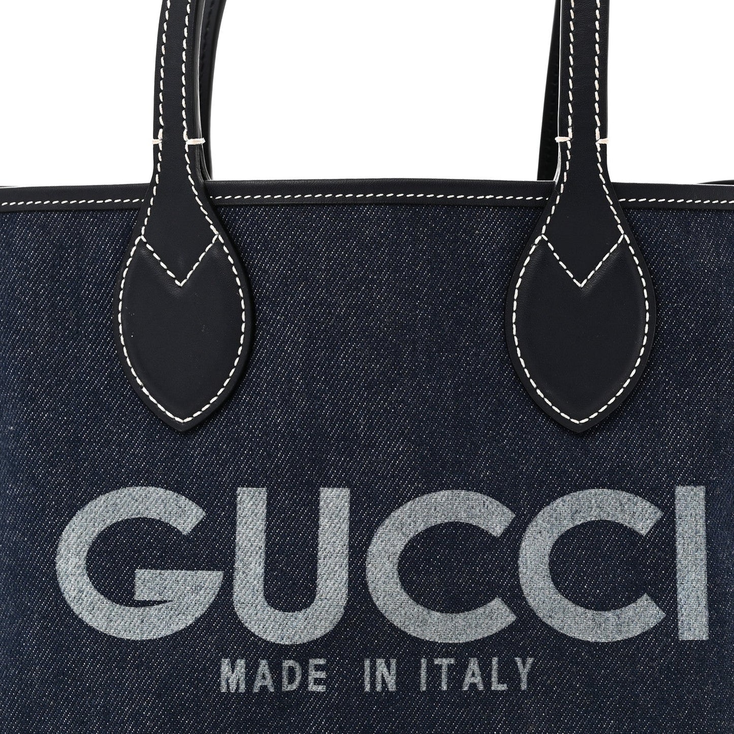 GG Supreme Monogram Denim Small Totissima Reversible Tote Beige Blue