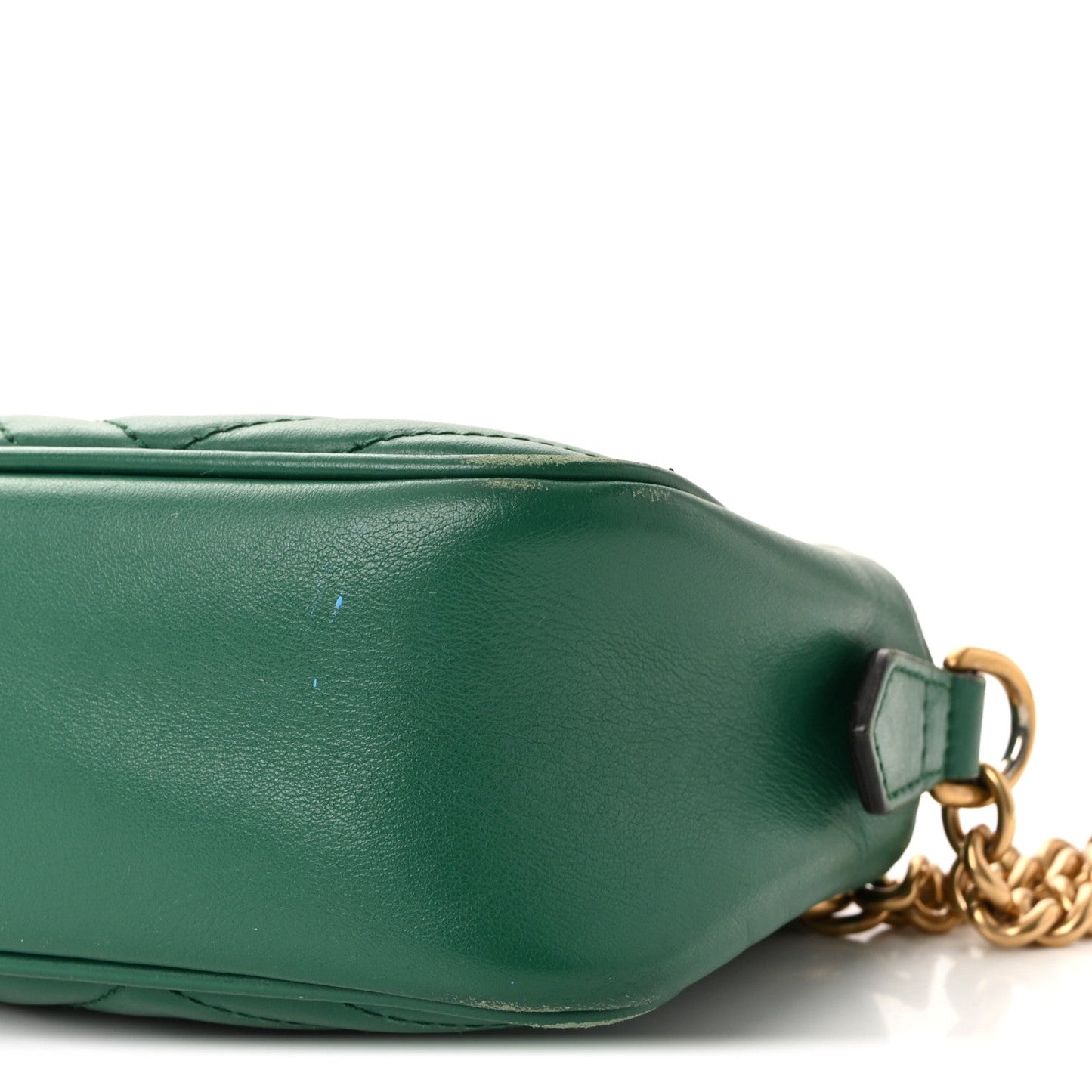 Calfskin Matelasse Small GG Marmont Chain Shoulder Bag Emerald Green