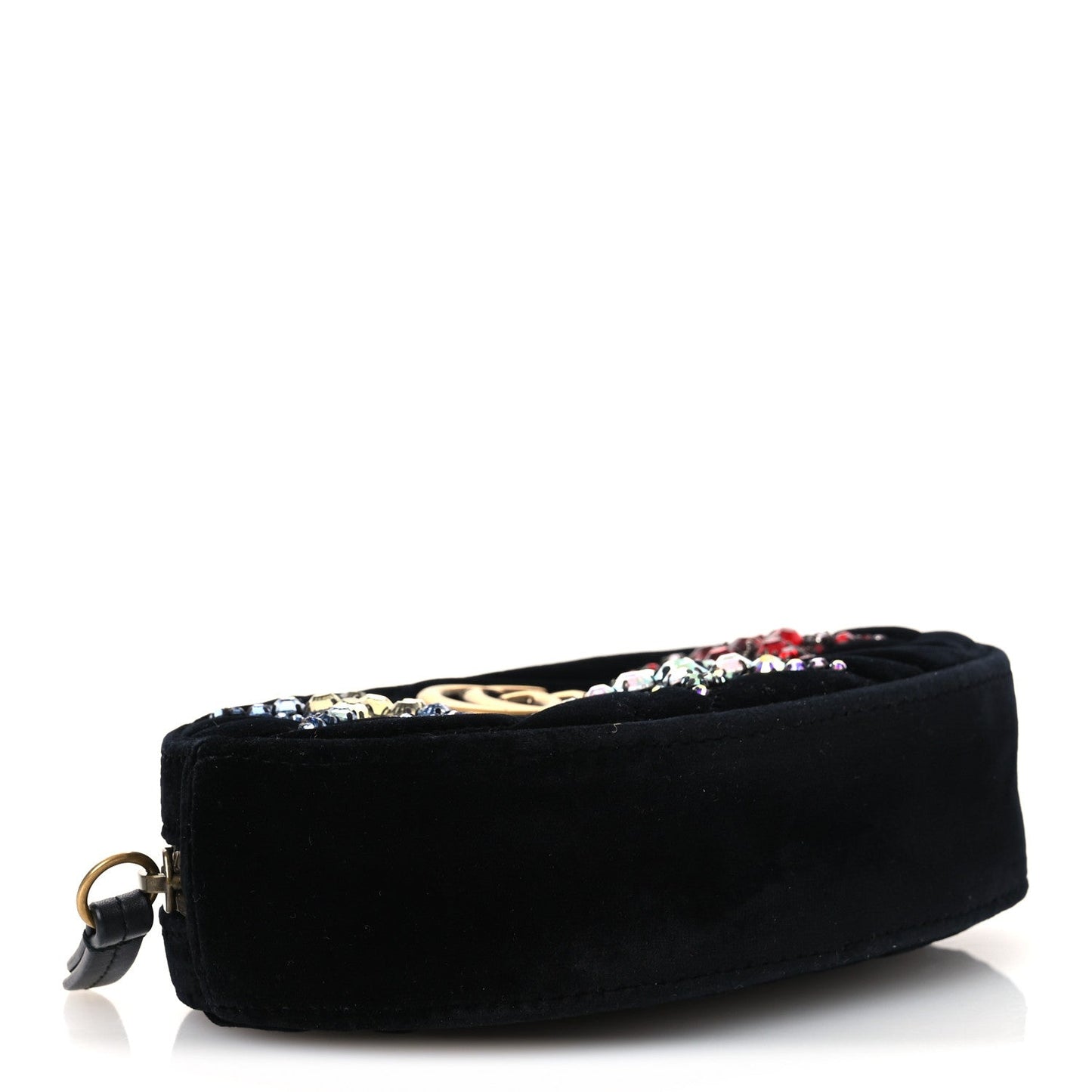 Velvet Matelasse Crystal Star GG Marmont Belt Bag 75 30 Black