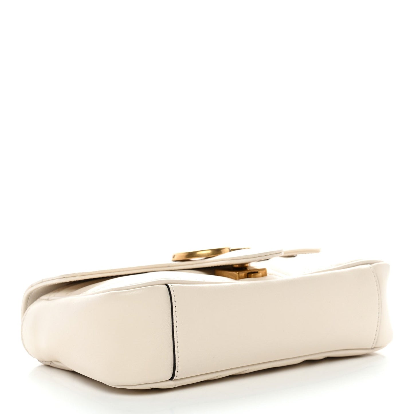 Calfskin Matelasse Mini GG Marmont Shoulder Bag White