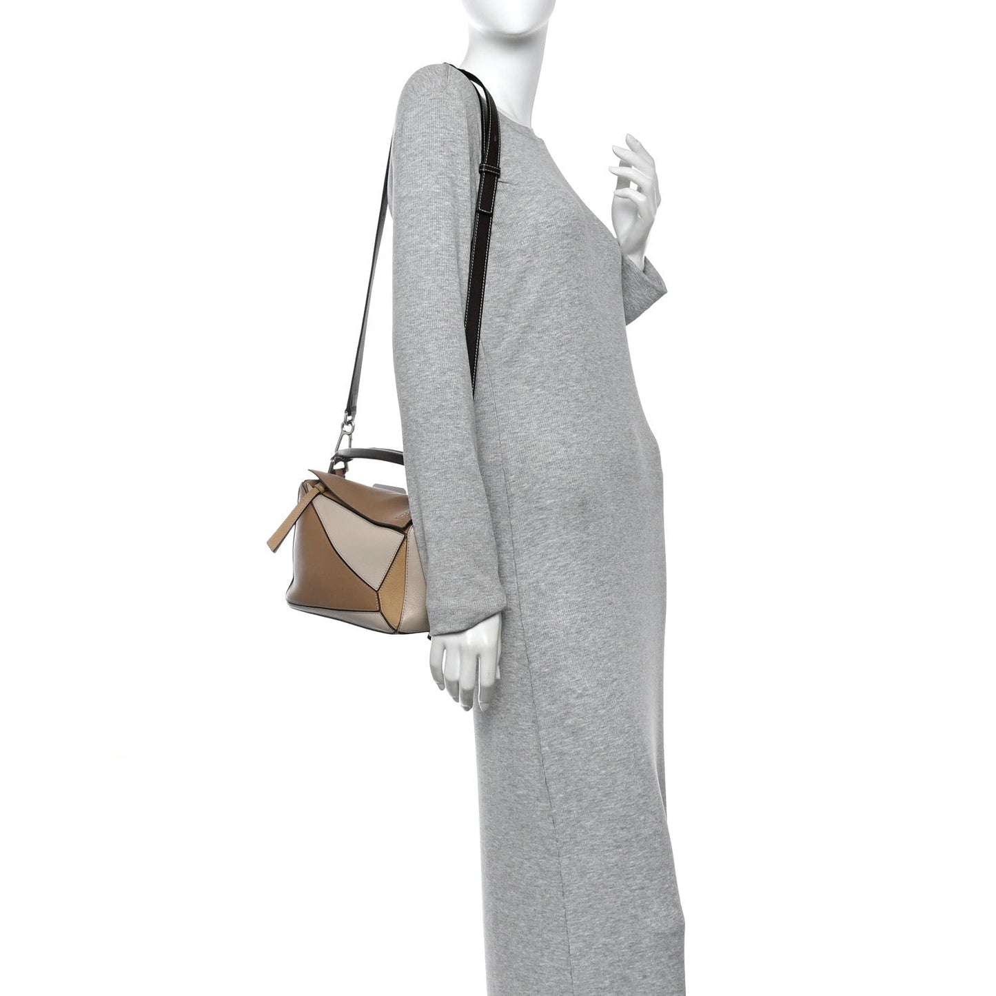 Calfskin Small Puzzle Bag Mocca Multicolor