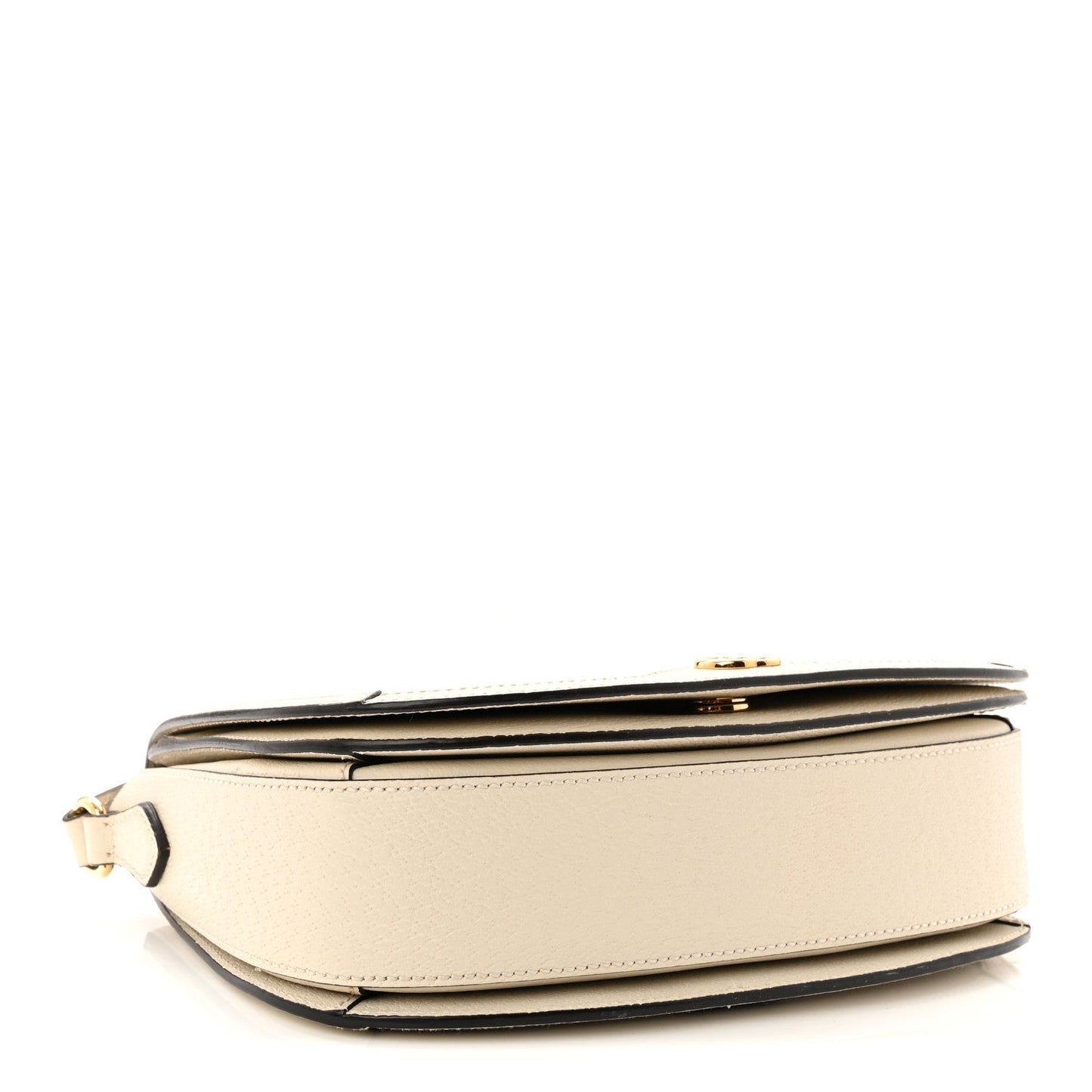 Textured Calfskin Small Ophidia Flap Messenger Bag Mystic White