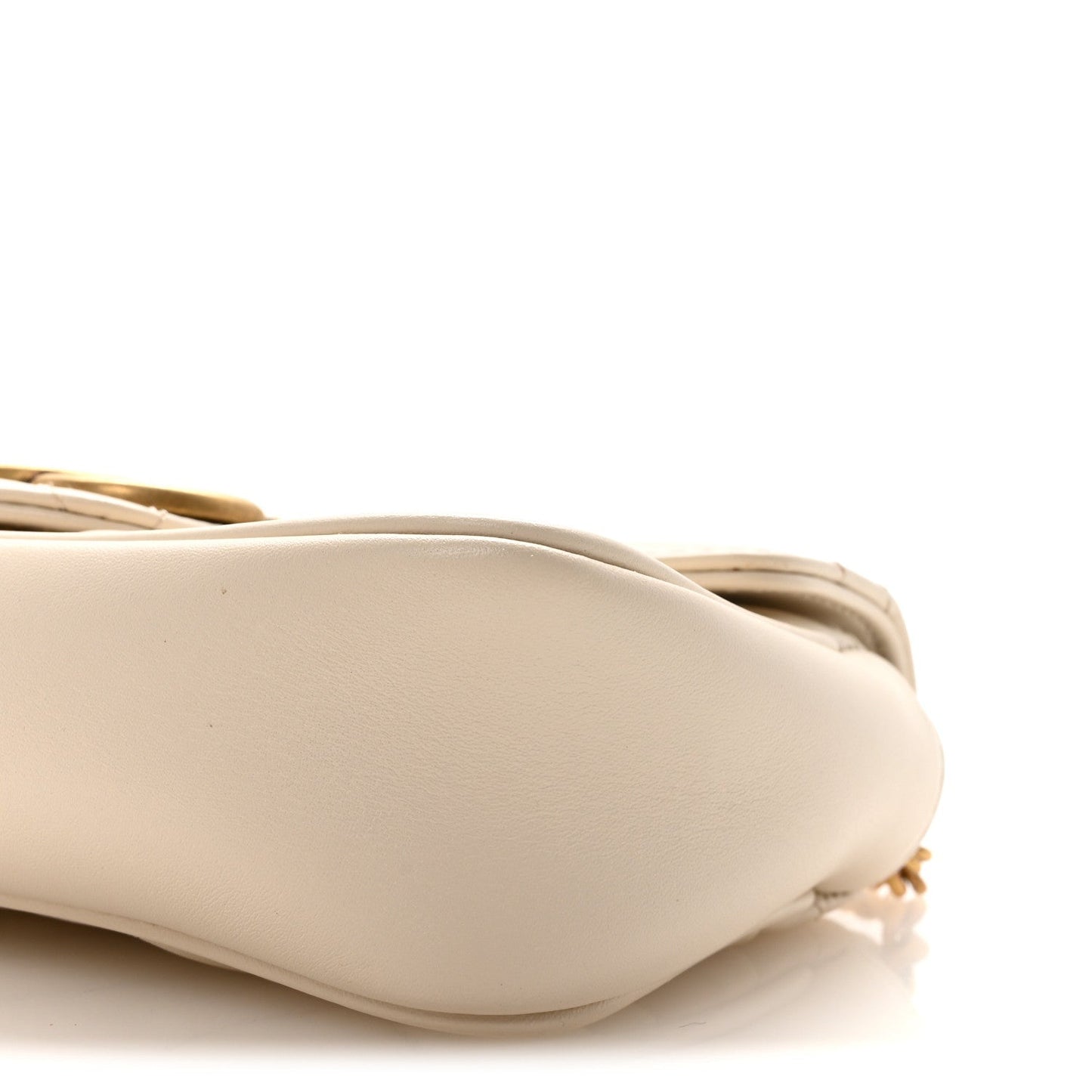Calfskin Matelasse Super Mini GG Marmont Shoulder Bag White