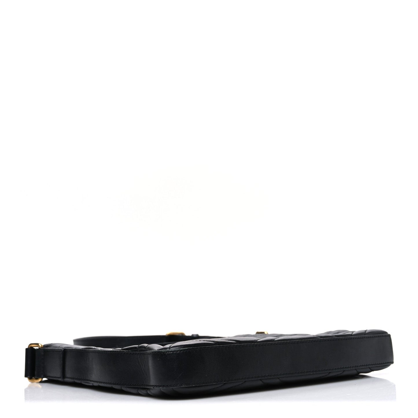 Calfskin Matelasse GG Marmont Flat Messenger Bag Black