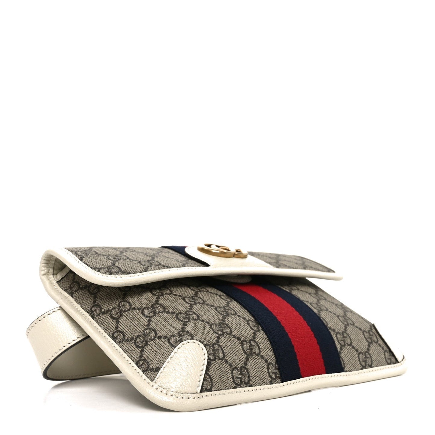 GG Supreme Monogram Web Small Ophidia Belt Bag 85 34 Beige Ebony White